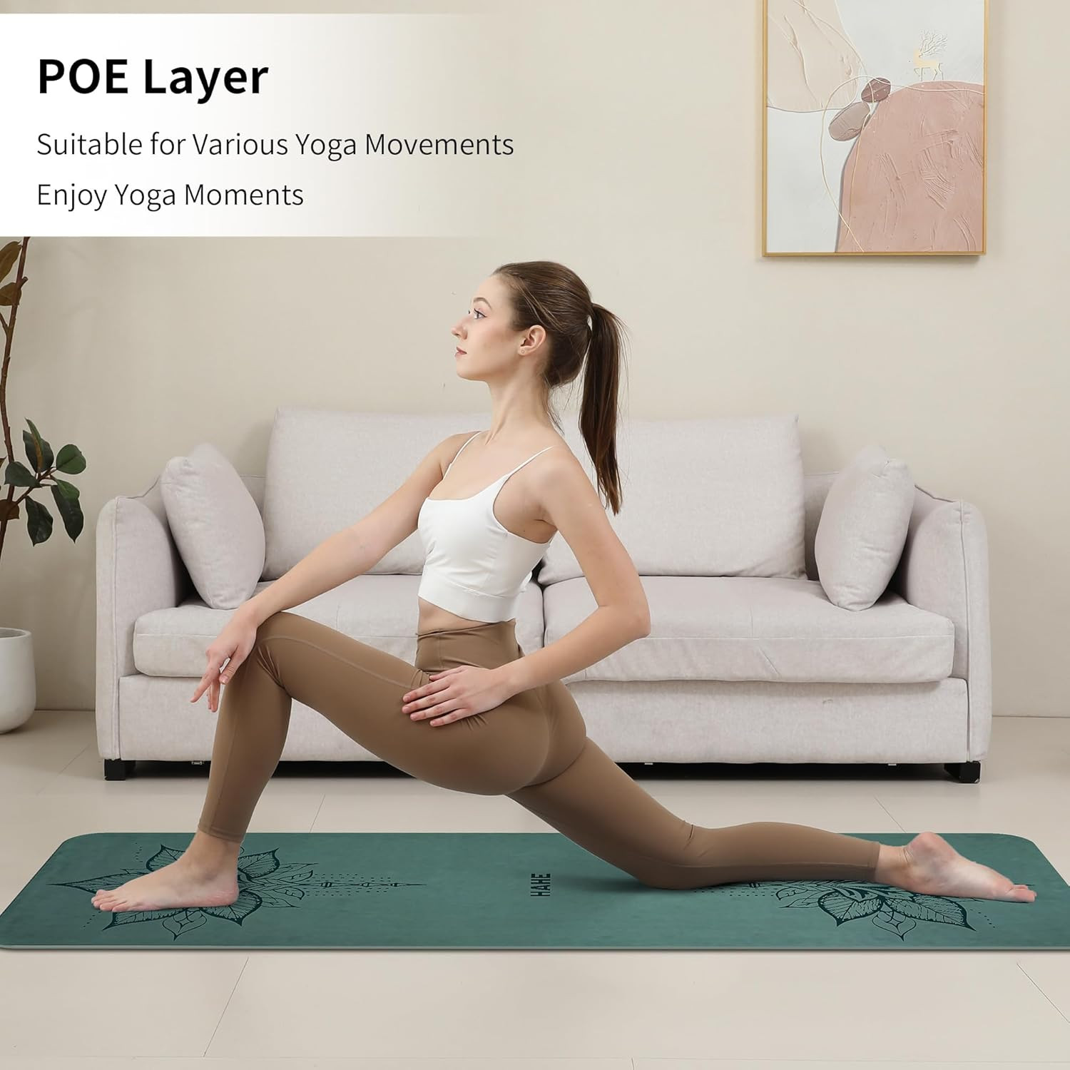 Yoga Mat Thick (8MM,1/3″), Eco-Friendly POE Non Slip Yoga Mat, High Rebound & Sh