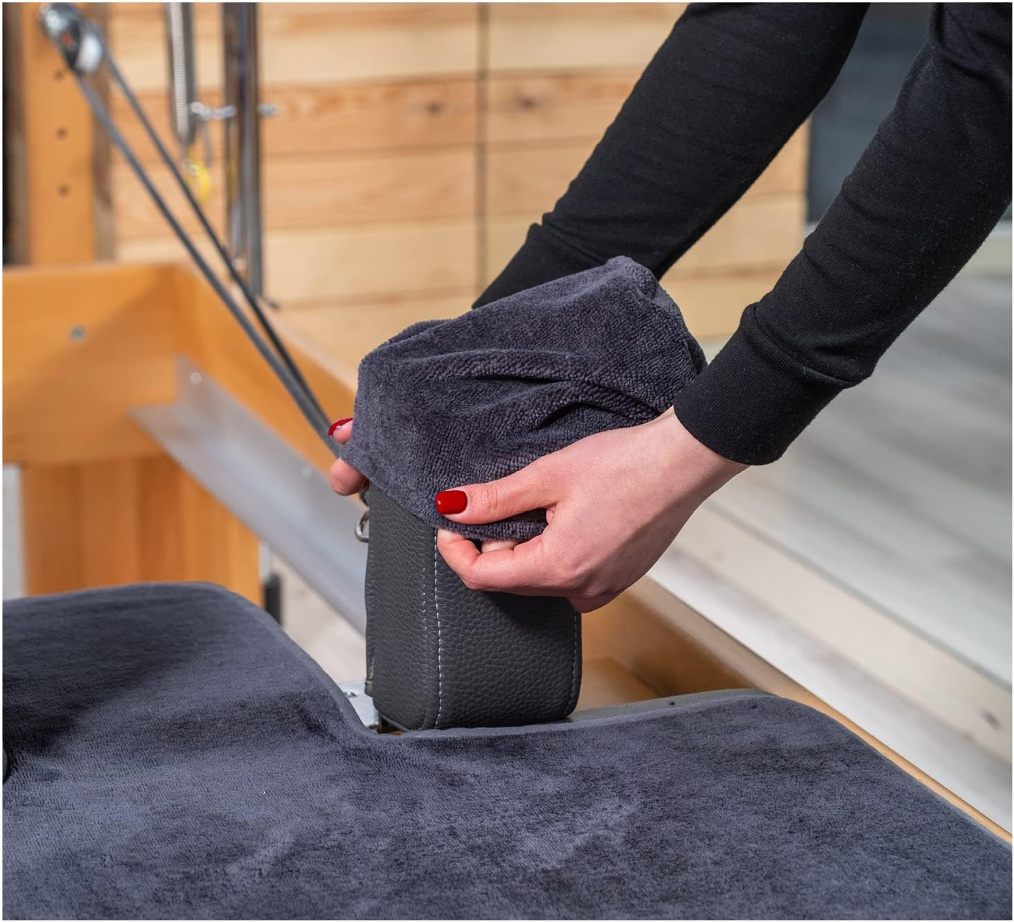 Pilates Reformer Non-Slip Mat Towel (Included 2 Pcs Shoulder Block Covers) (DARK