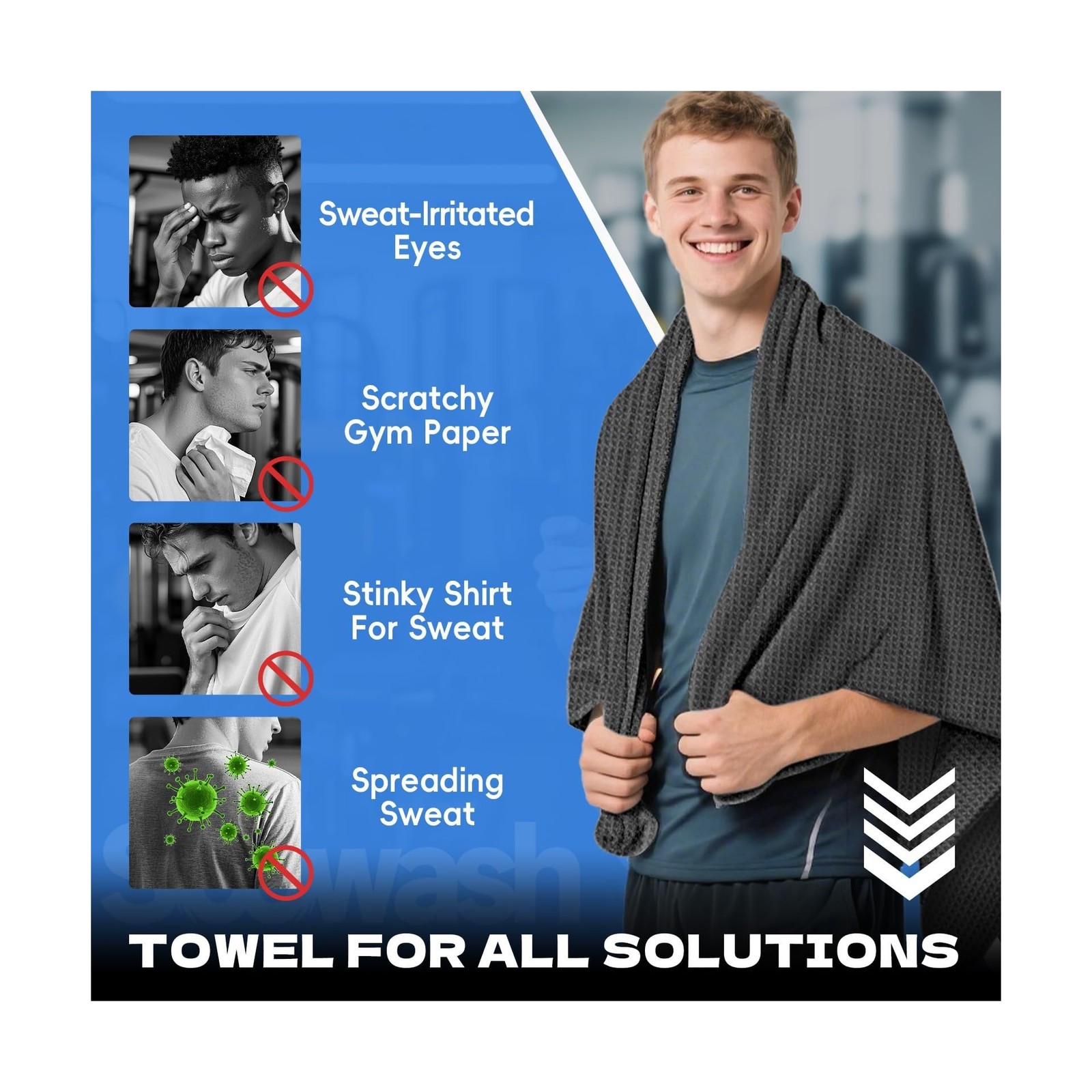 Microfiber Gym Towels for Showering Working Out Quick Dry Negative ions Large…