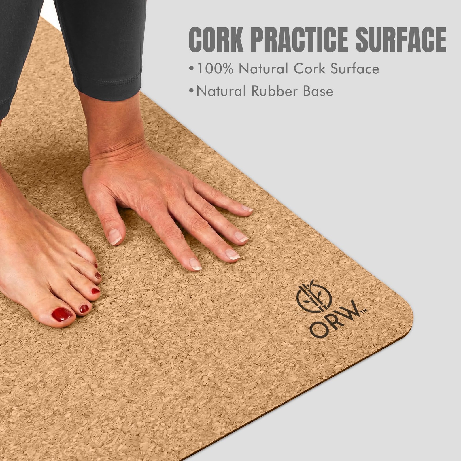 Yoga Mat Natural Cork, Non Slip Yoga Mat for Hot Yoga & Workout, 4mm Thick Na…