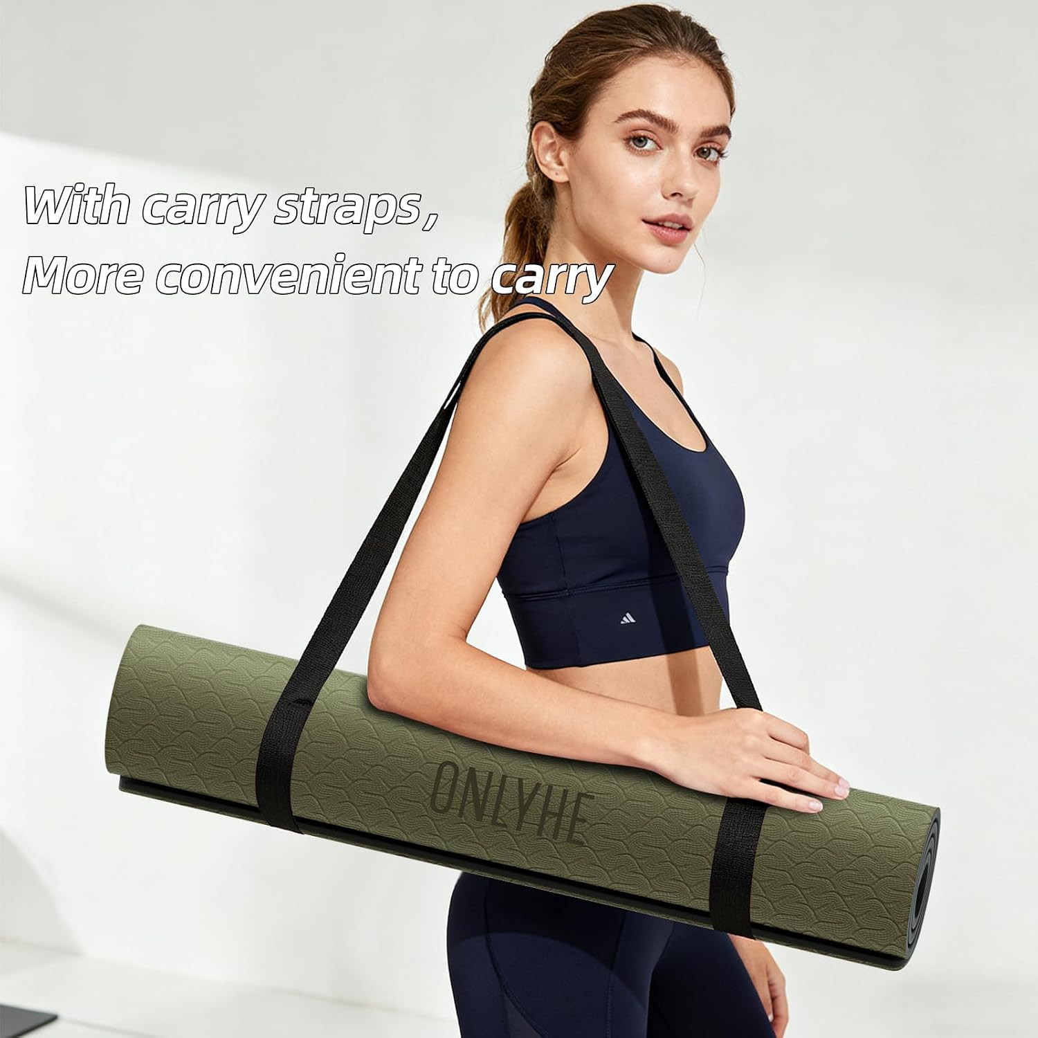 Wide Yoga Mat Thick(10Mm) Exercise Mat Non Slip Anti-Tear,72″X35″ Extra Large Pi