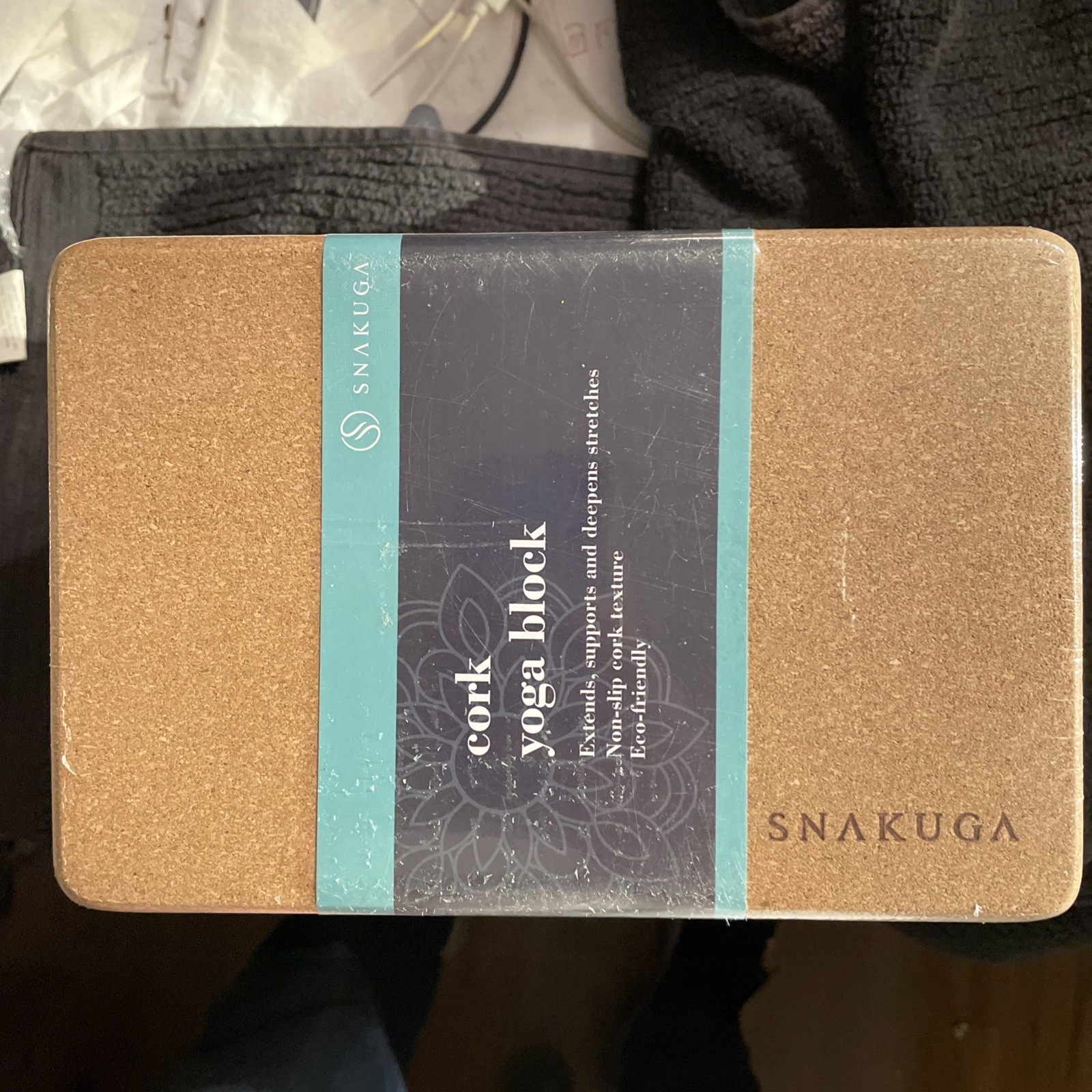 SNAKUGA Cork Yoga Block 2 Pack 9x 6x 4 Non-Slip & High Densit… New! Sealed