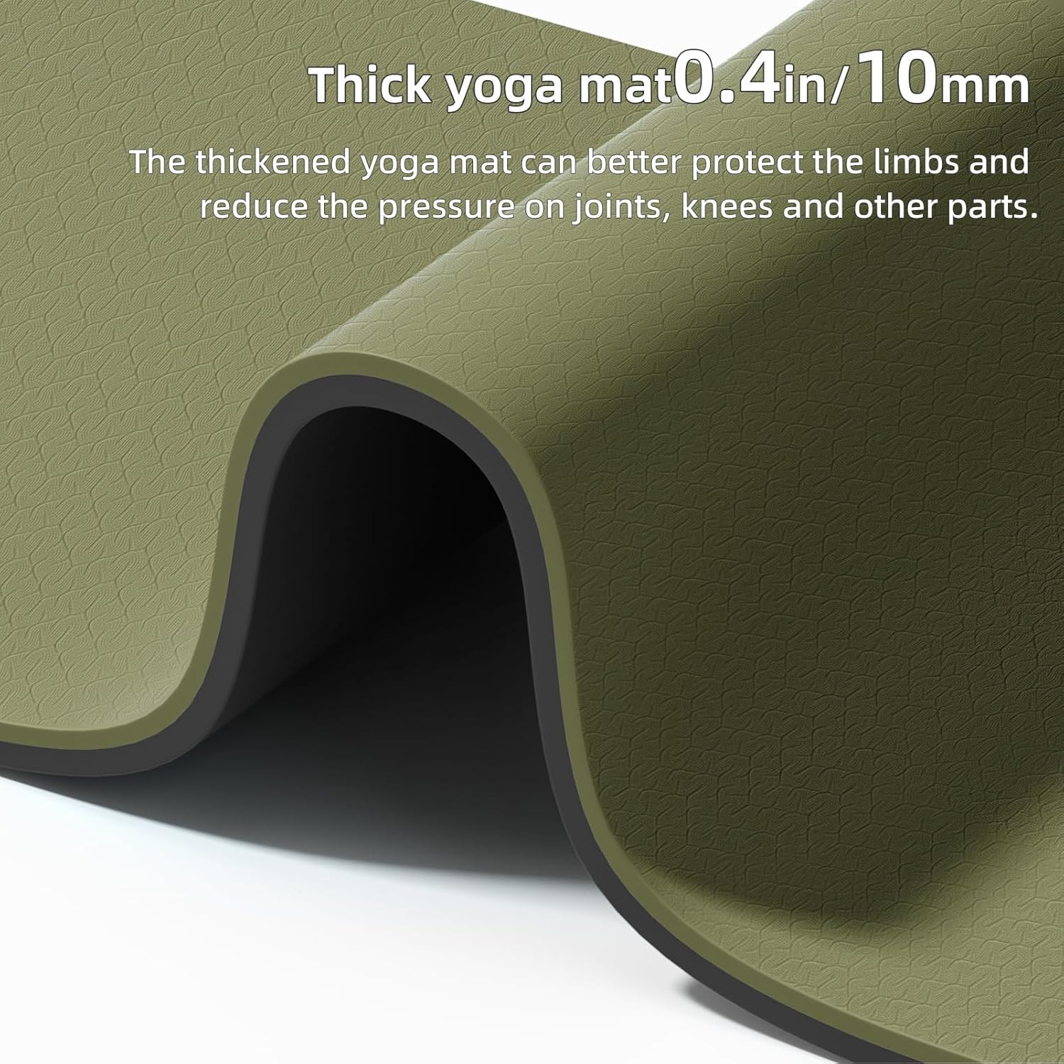 Wide Yoga Mat Thick(10Mm) Exercise Mat Non Slip Anti-Tear,72″X35″ Extra Large Pi