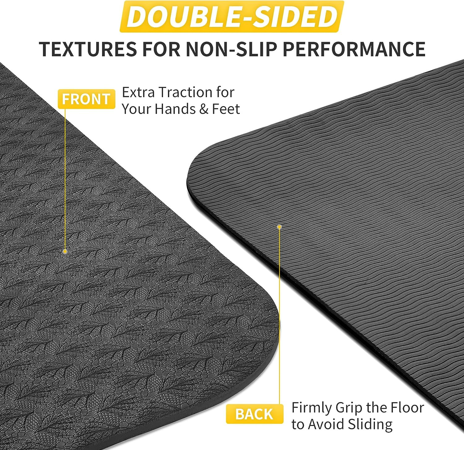 Yoga Mat for Women Men Kids, 1/3 & 1/4 & 2/5 Inch Extra Thick Yoga Mat Non Slip,