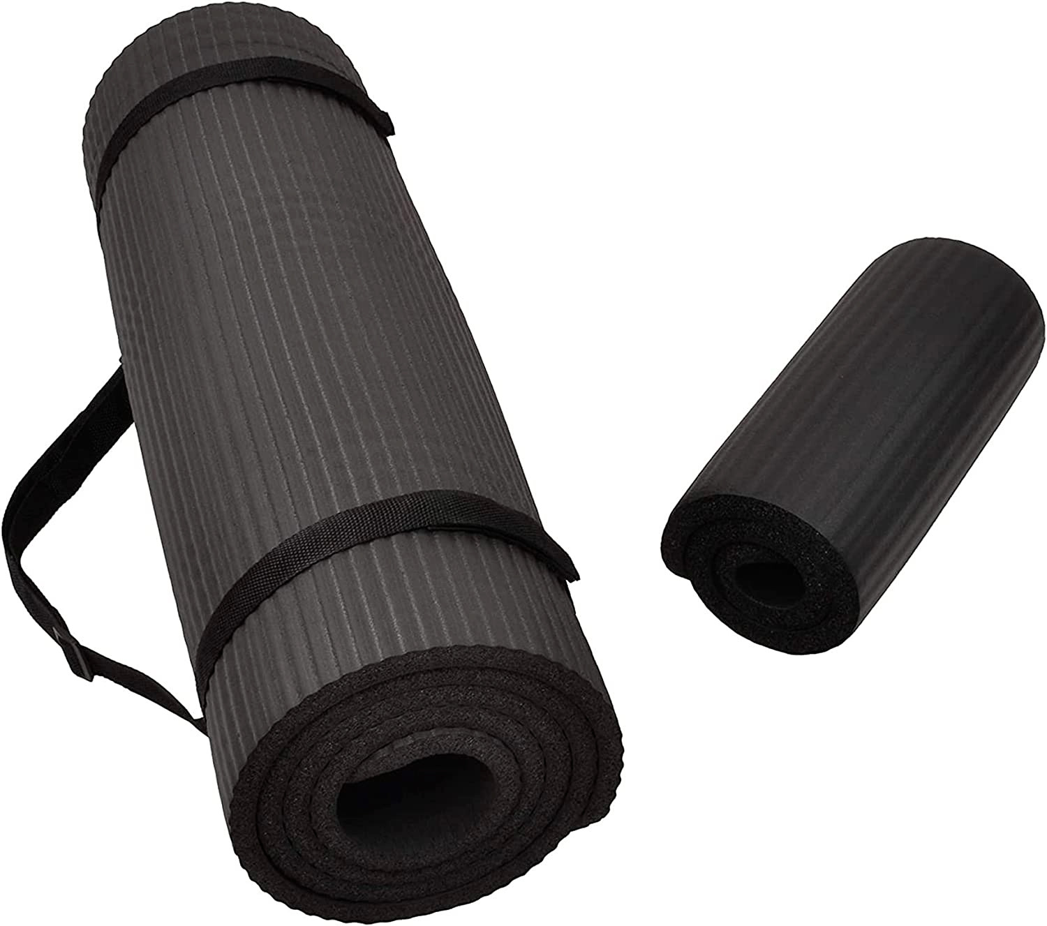 1/4-Inch Extra Thick High Density Anti-Tear Exercise Yoga Mat w/ Carrying Strap-