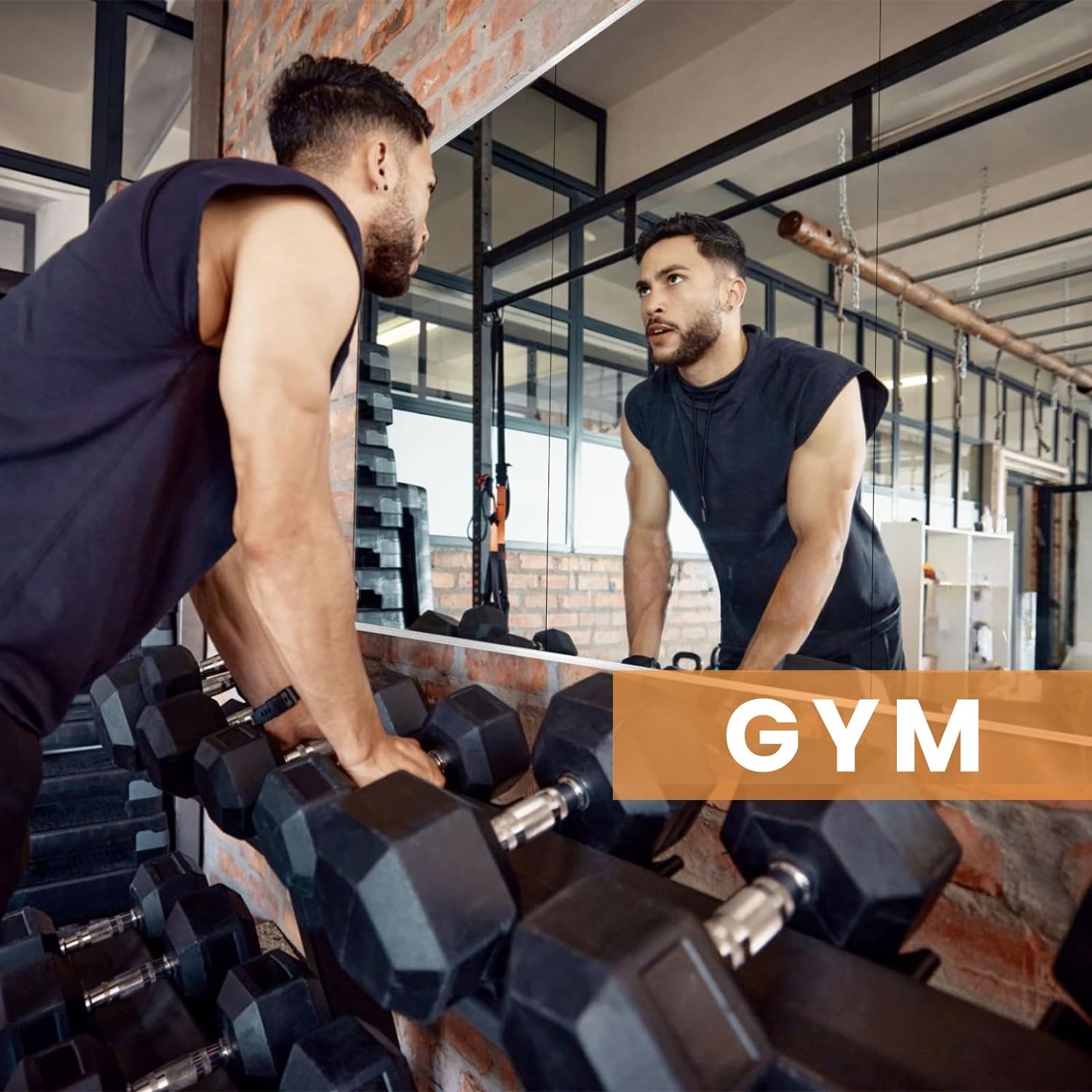 Home Gym Mirror, 48X24 Inch(Each)-2Pack Large Frameless Tempered Glass Full Body