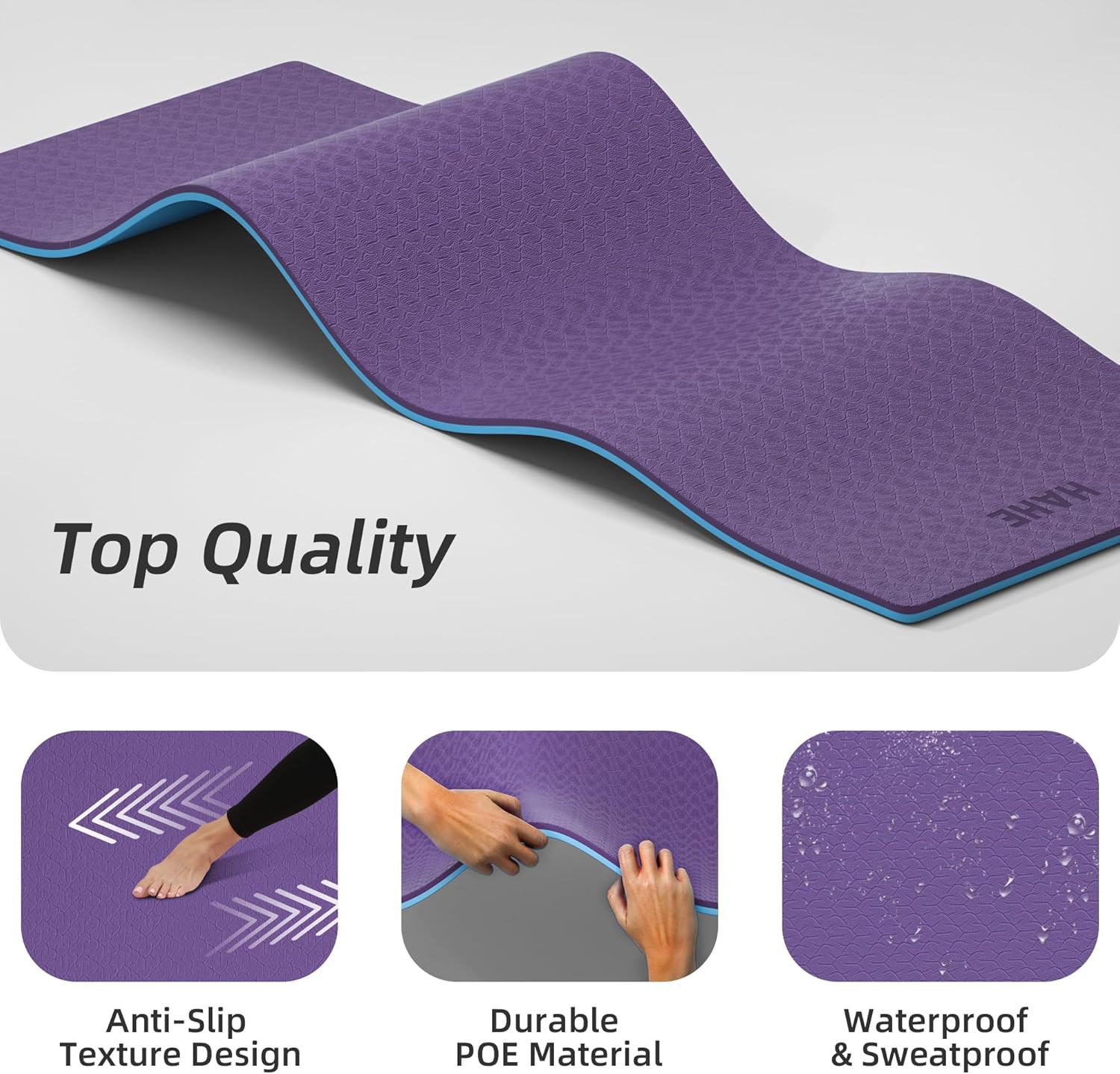 Extra Thick Yoga Mat, 72″Lx32″Wx0.4″Th (10Mm), Wide Non-Slip Exercise Mats with