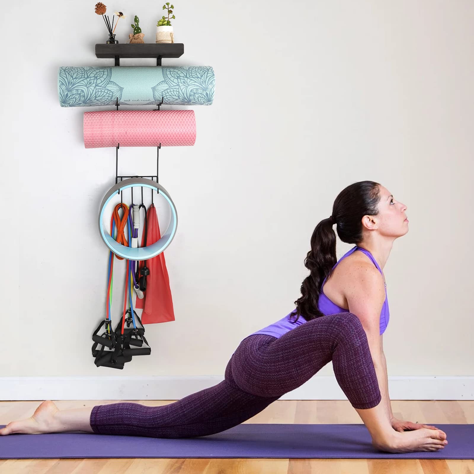 VINAEMO Yoga Mat Holder Accessories Wall Mount Organizer Storage Decor Foam R…