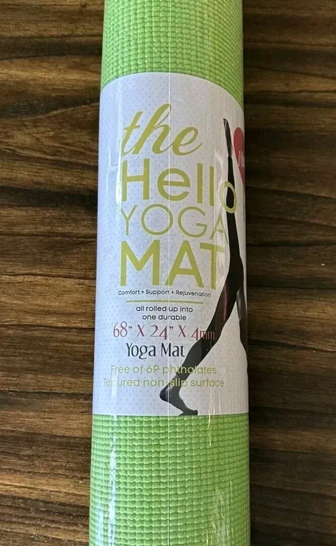The Hello Fit Yoga Mat 68″x 24″x 4mm GREEN