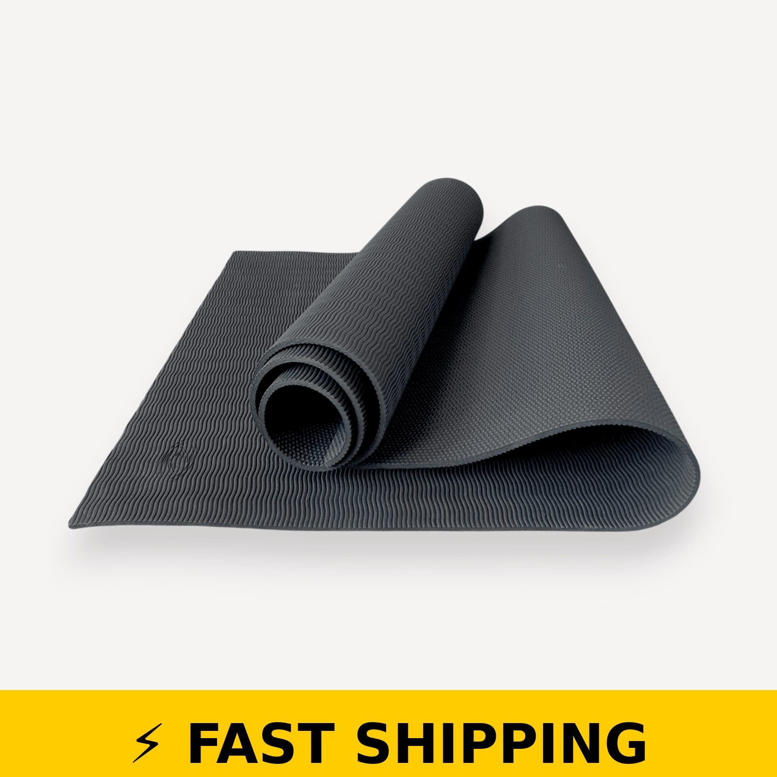 Athletic Works 68″x24″ Black Yoga Mat with Carry Strap