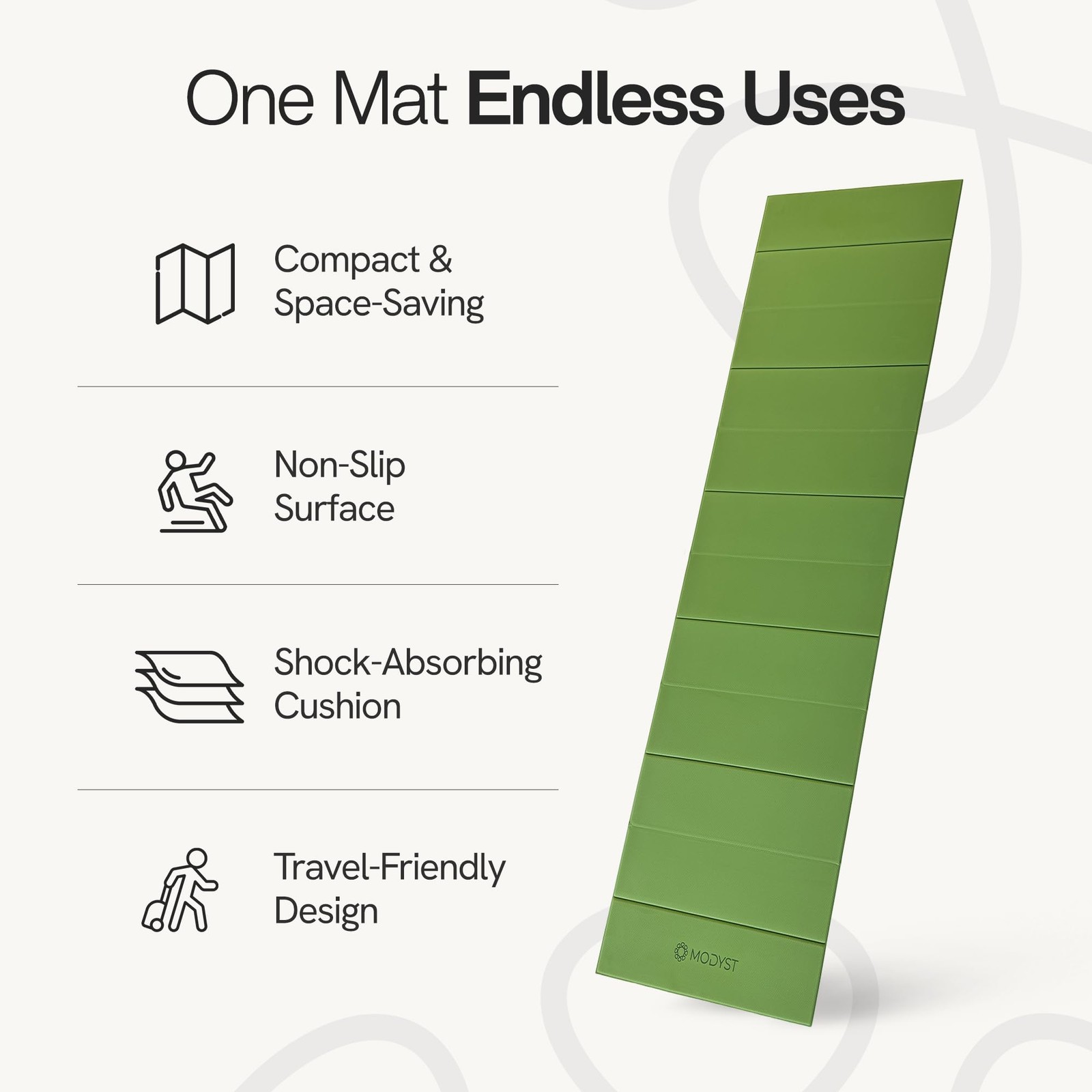 Folding Yoga Mat, TPE Folding Yoga Mat, Foldable Exercise Mat for Yoga, Pilat…