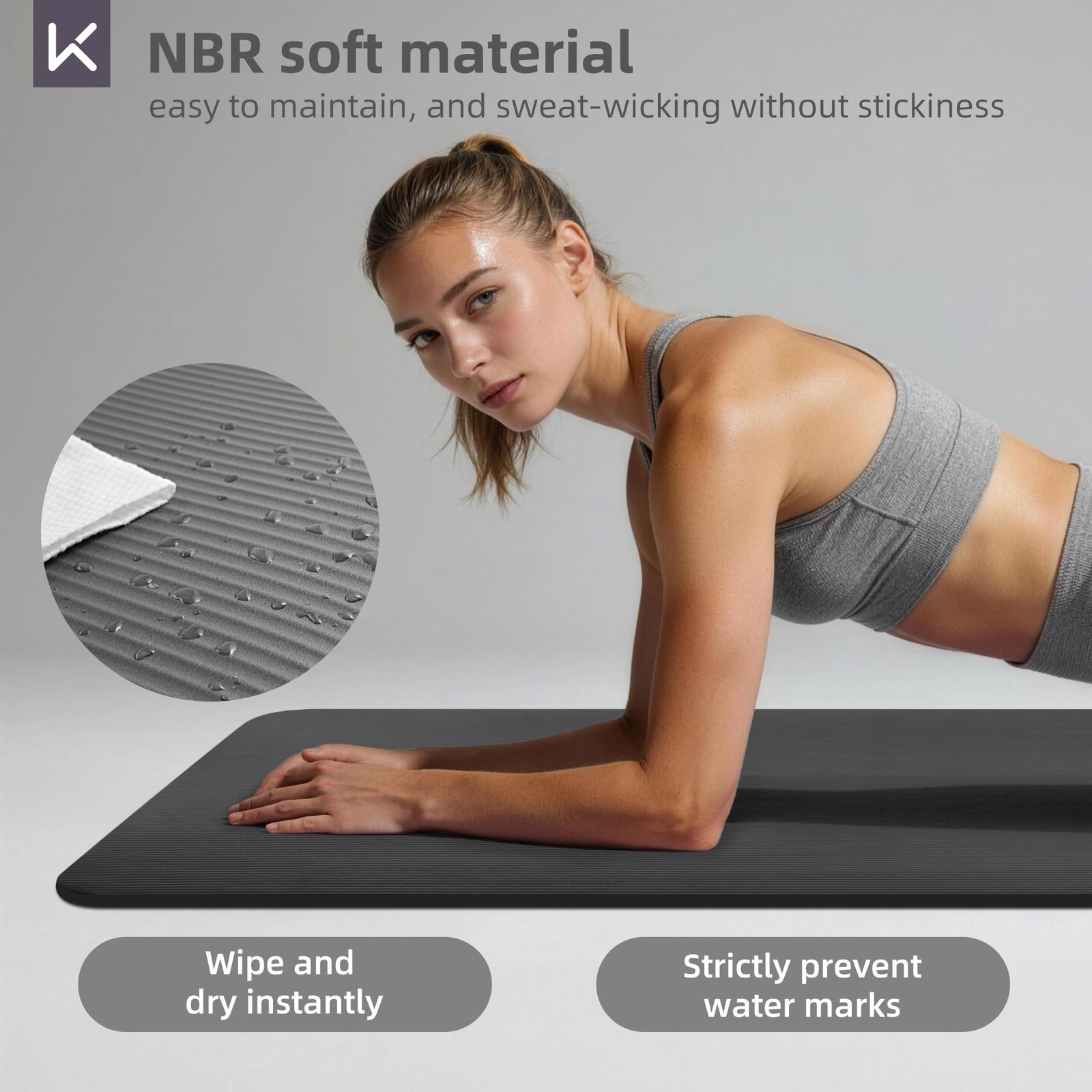 Extra Thick NBR Yoga Mat for & Men, 15mm Thick, 72”x32” Large Exercise Mat wi…