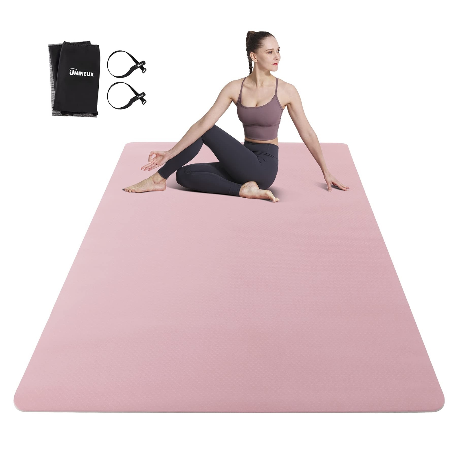 Large Yoga Mat for Men and Women 1/4 & 2/5 Inch Extra Thick TPE Fitness Mat f…