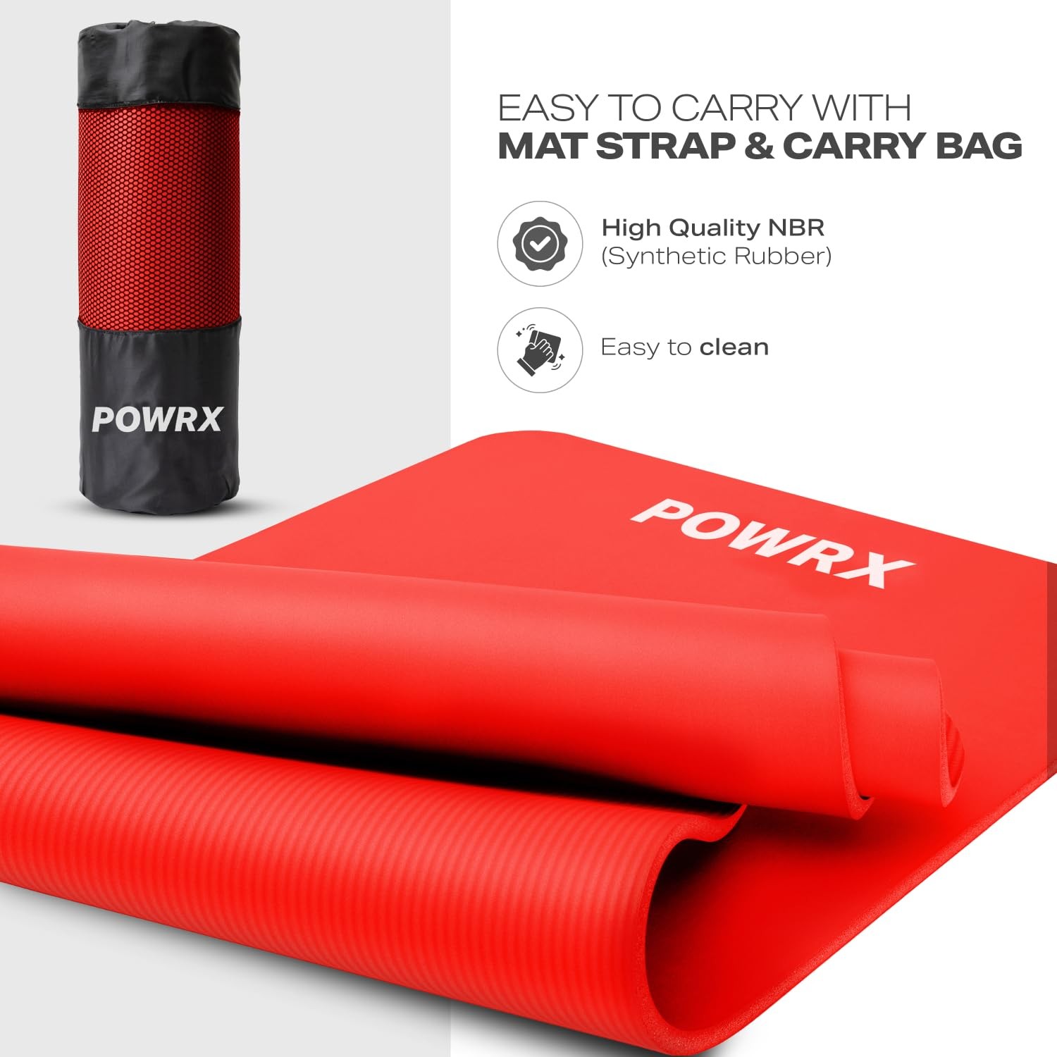 1/2″ Thick Yoga Mat – Set of 3 Exercise Mats in 3 Width Options with Carry St…