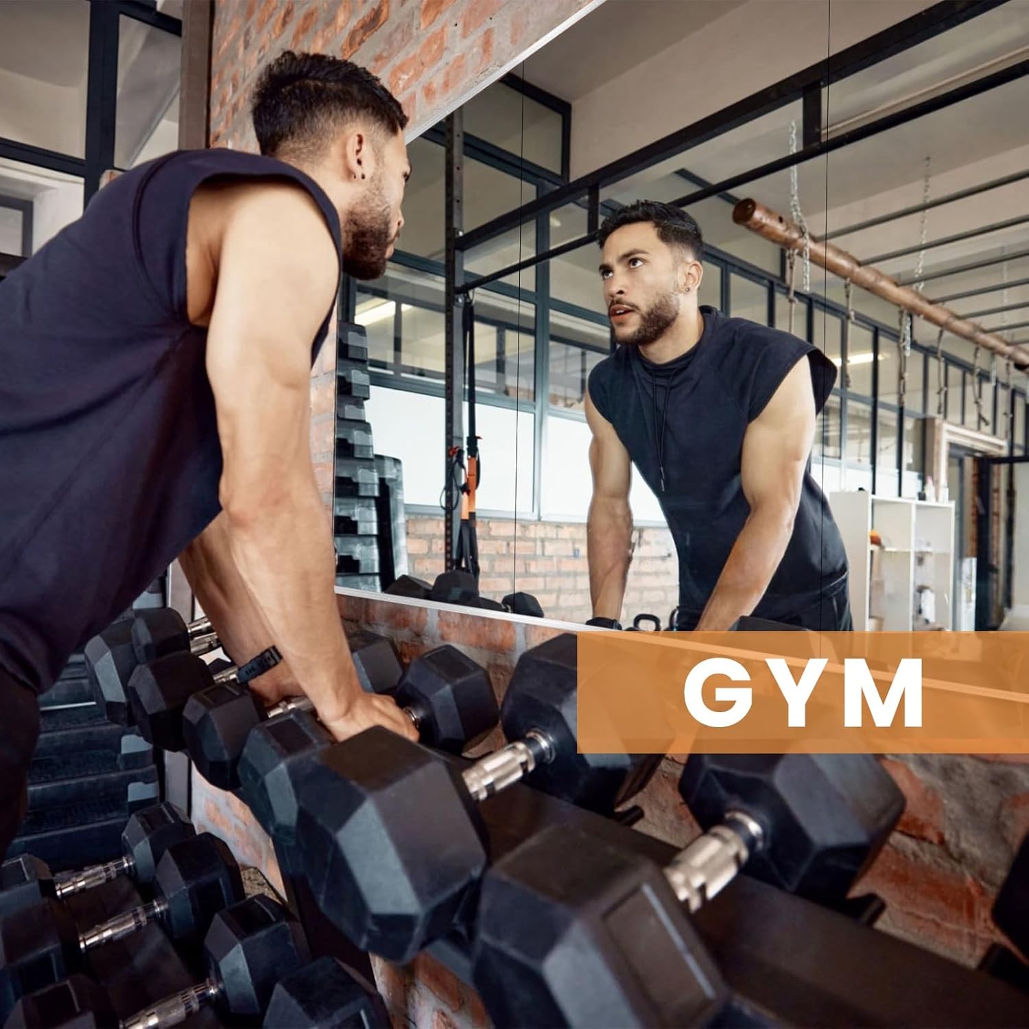 Home Gym Mirror, 48X24 Inch(Each)-2Pack Large Frameless Tempered Glass Full Body
