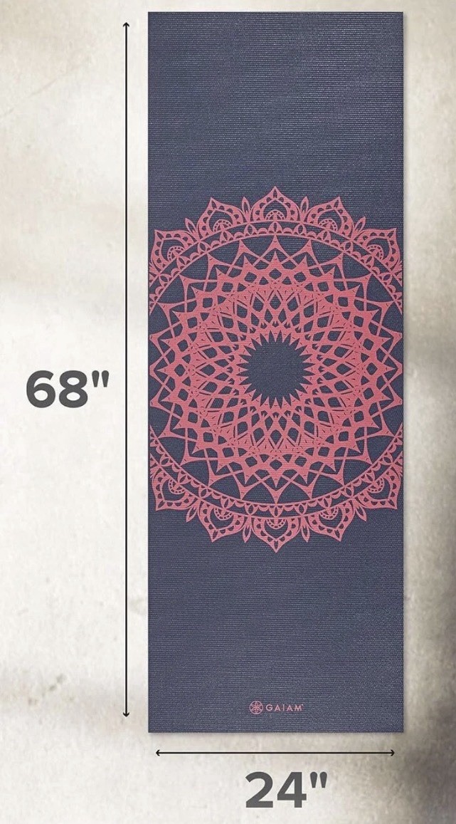 Yoga Mat Gaiam Print Non Slip Exercise & Fitness Mat for All Types of Yoga