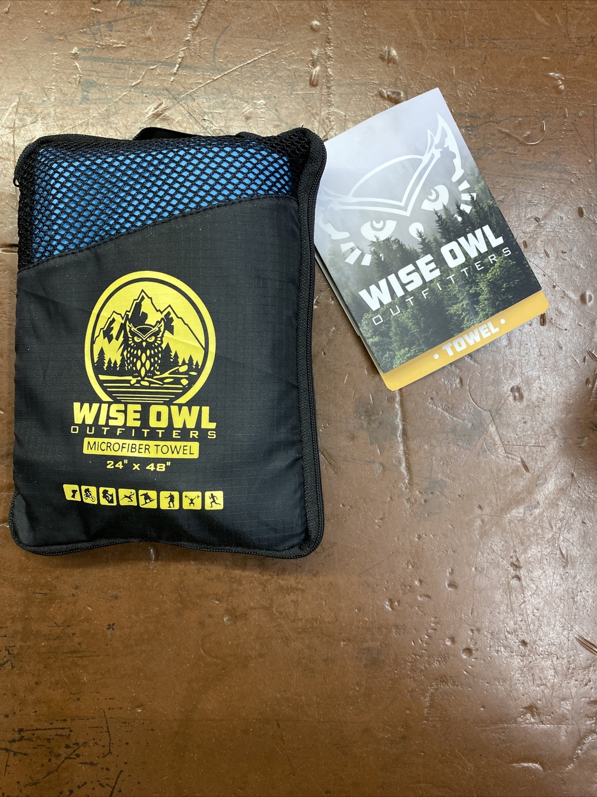 Wise Owl Outfitters Camping Towels – Quick Dry Travel Large 24”x48” Blue