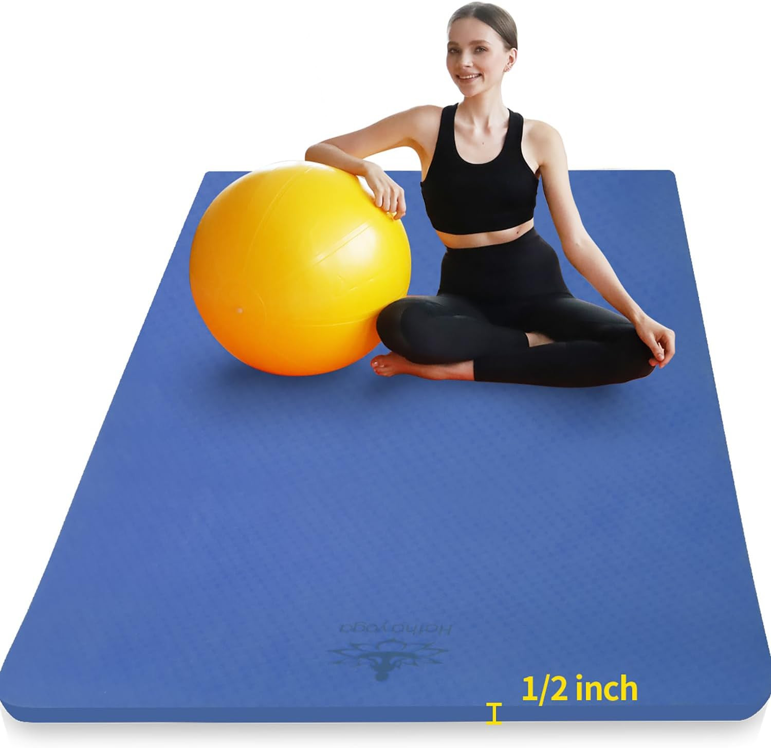 Large TPE Yoga Mat 6’X4’X1/2″ Extra Thick Non-Slip Exercise Mat – for Yoga Pilat