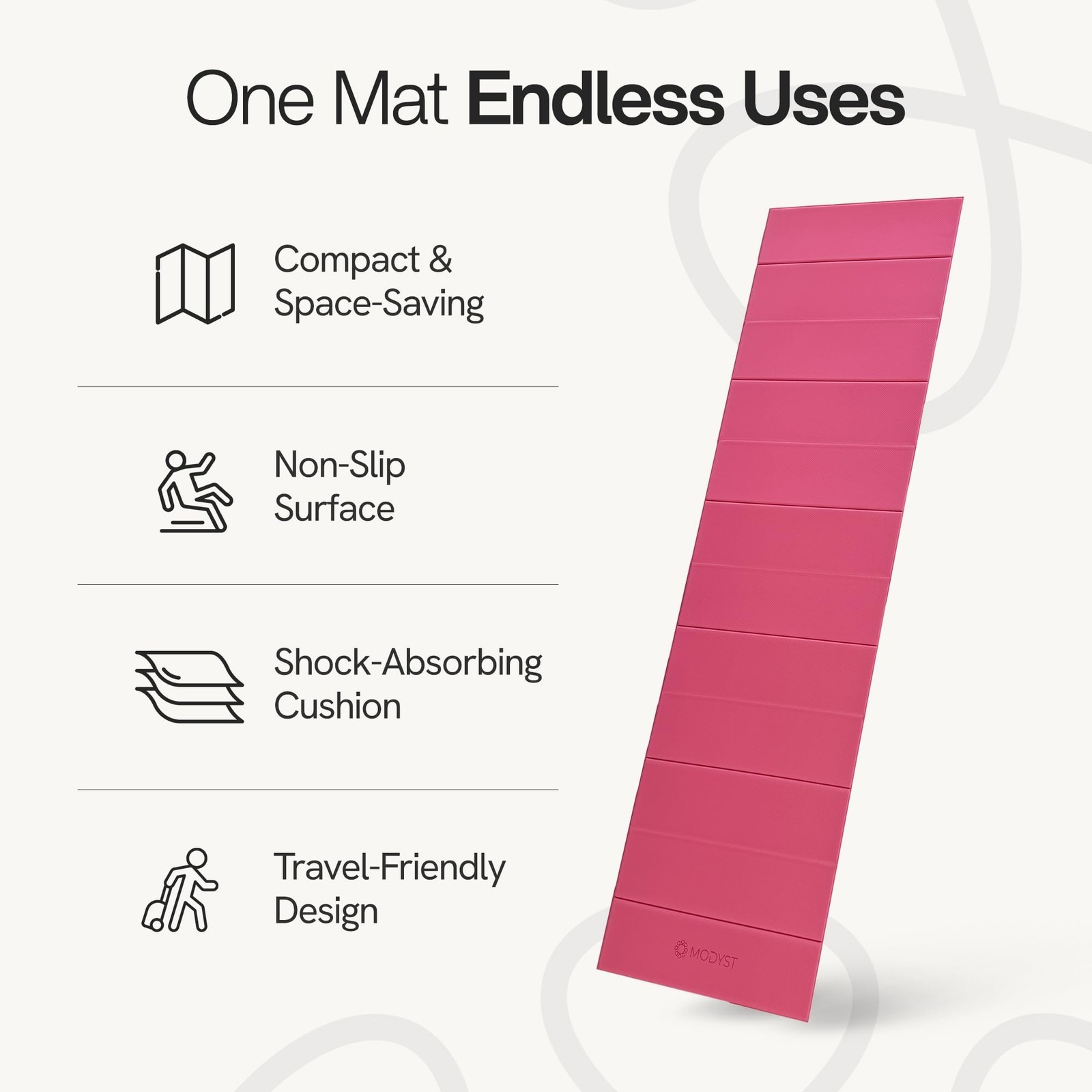 Folding Yoga Mat, TPE Folding Yoga Mat, Foldable Exercise Mat for Yoga, Pilat…
