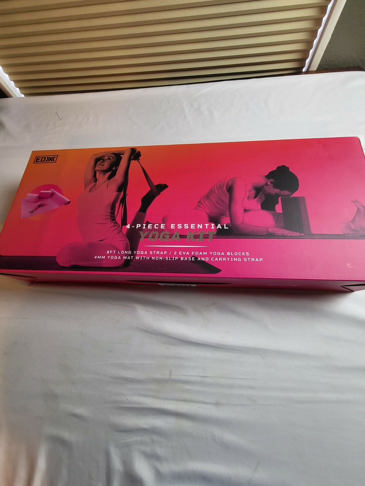 4 Piece Yoga Essentials Kit – Pink EDX Yoga Strap Foam Blocks Mat New