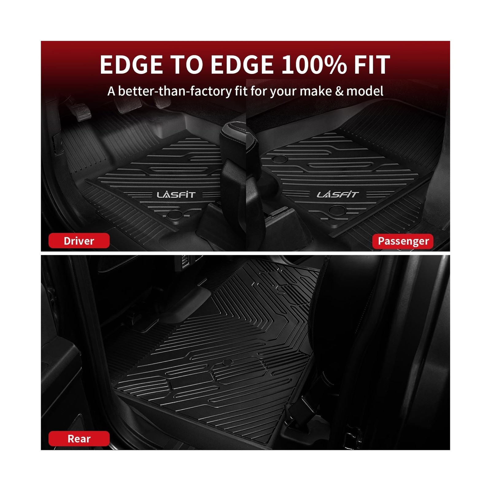 LASFIT Floor Mats for Ford F-150 2015-2026 | F150 Lightning 2022-2025 SuperCr…