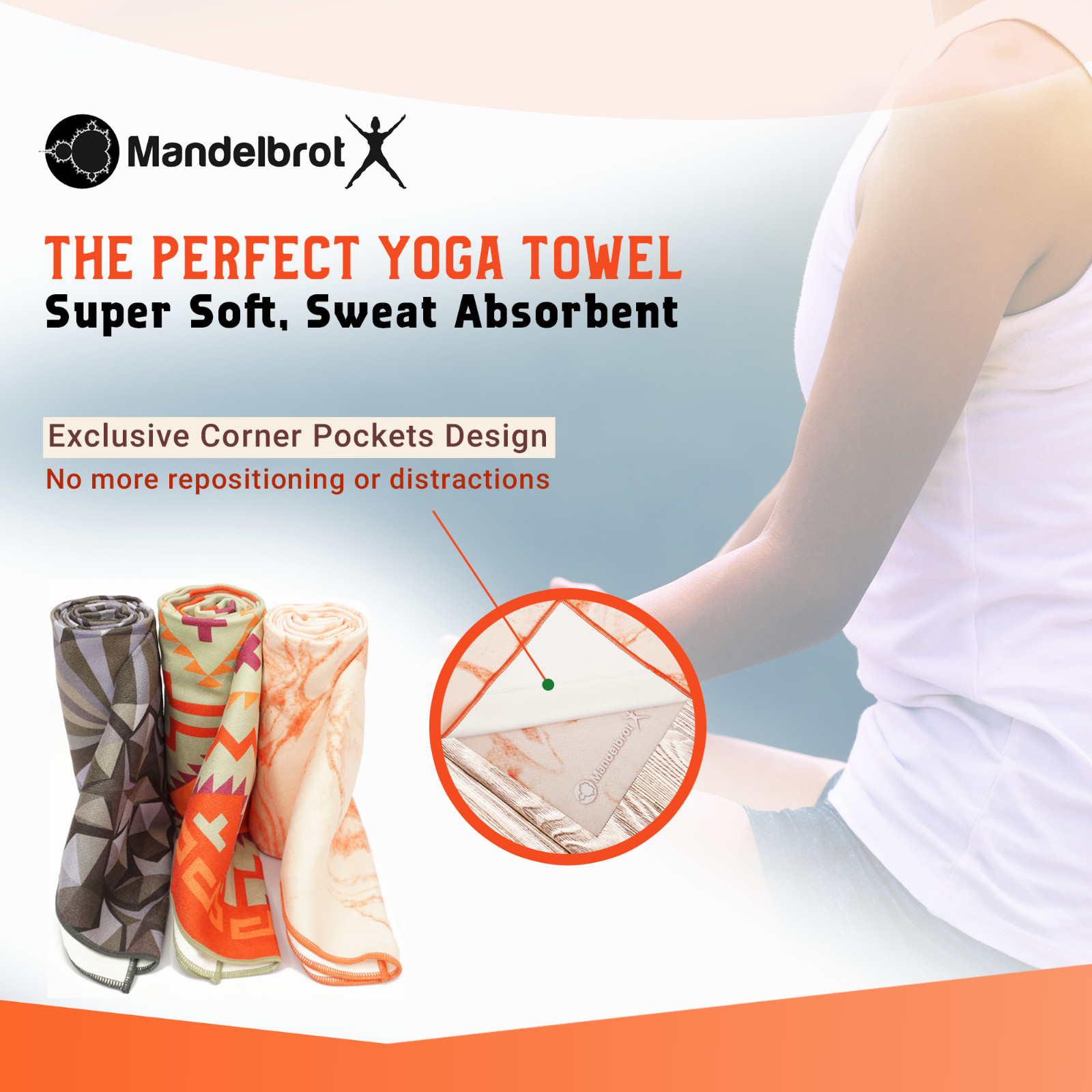 Yoga Towel | Non-Slip Mat Towel Ideal for Hot Yoga, Bikram, and Pilates