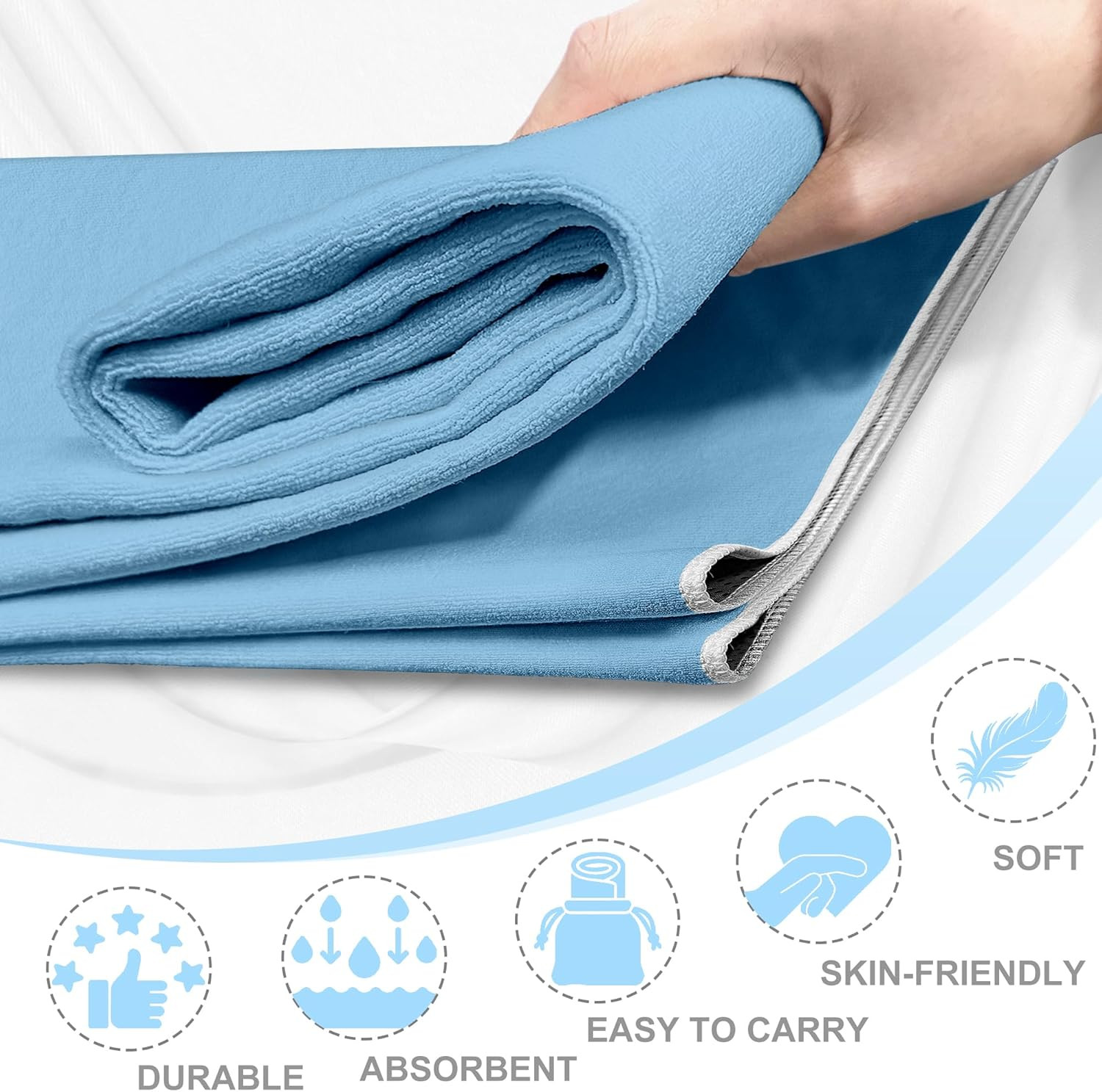 Yoga Towel,Ultra-Absorbent Yoga Mat Towel for Hot Yoga Towel Non Slip,Featuring