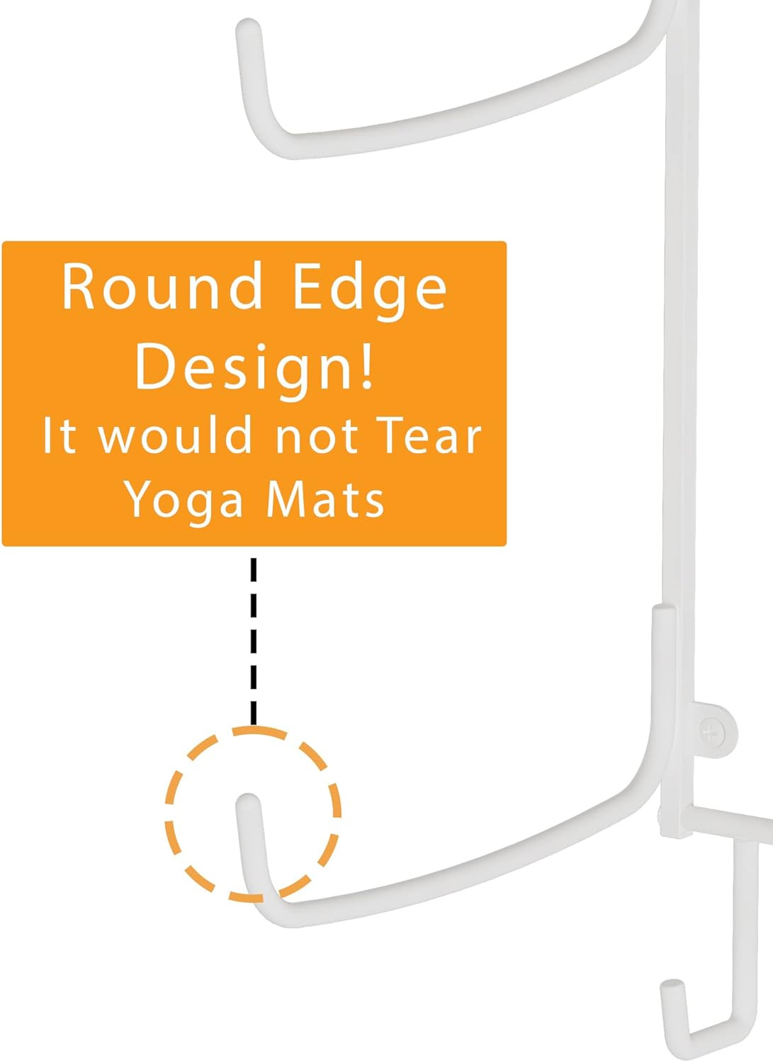 Guru Yoga Mat Holder Wall Mount with 3 Hooks for Hanging Yoga Strap, Resistance