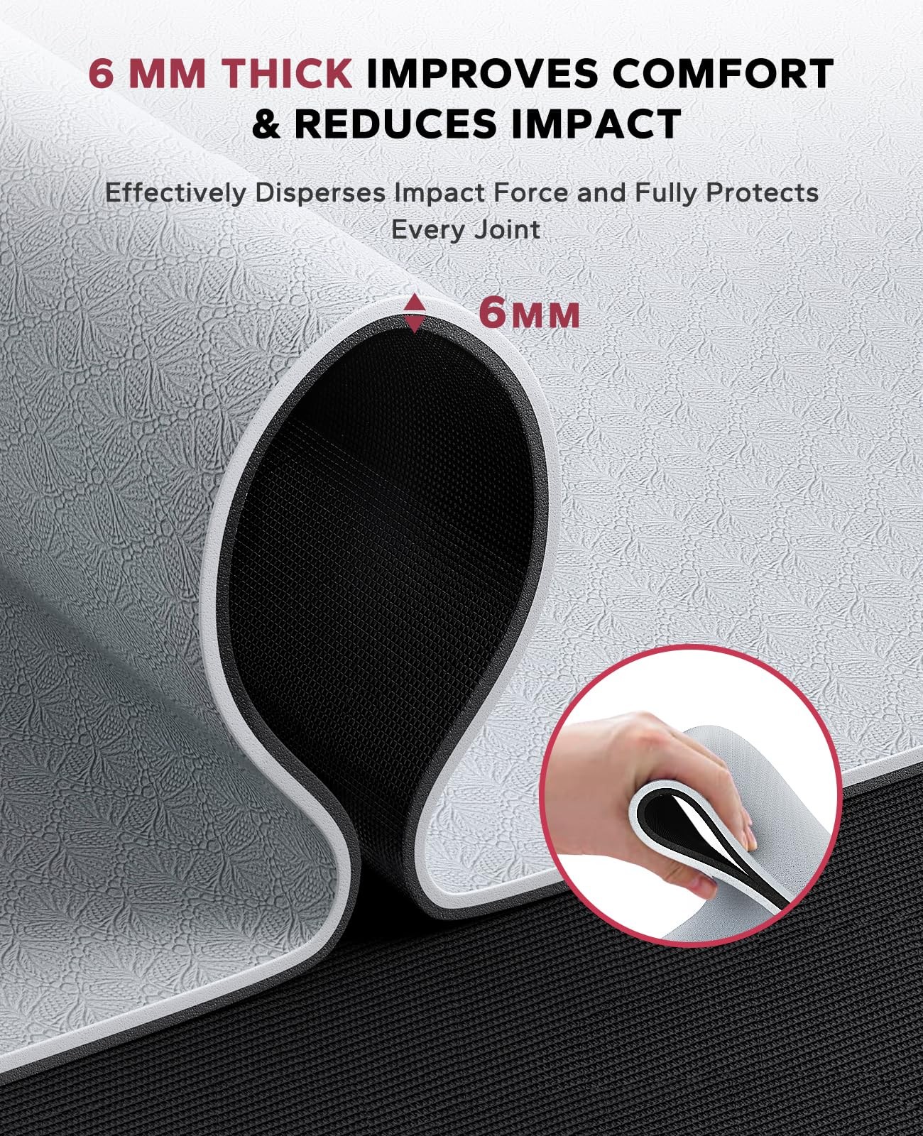 Large Yoga Mat 72″x36″ Extra Wide Exercise Mat 1/4″ Thick Dual Color PVC | …
