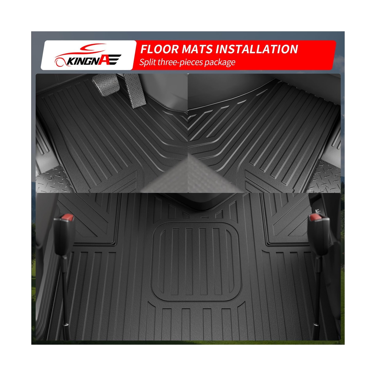 Floor Mats Compatible with 2018-2026 Freightliner Cascadia TPE All Weather Gu…