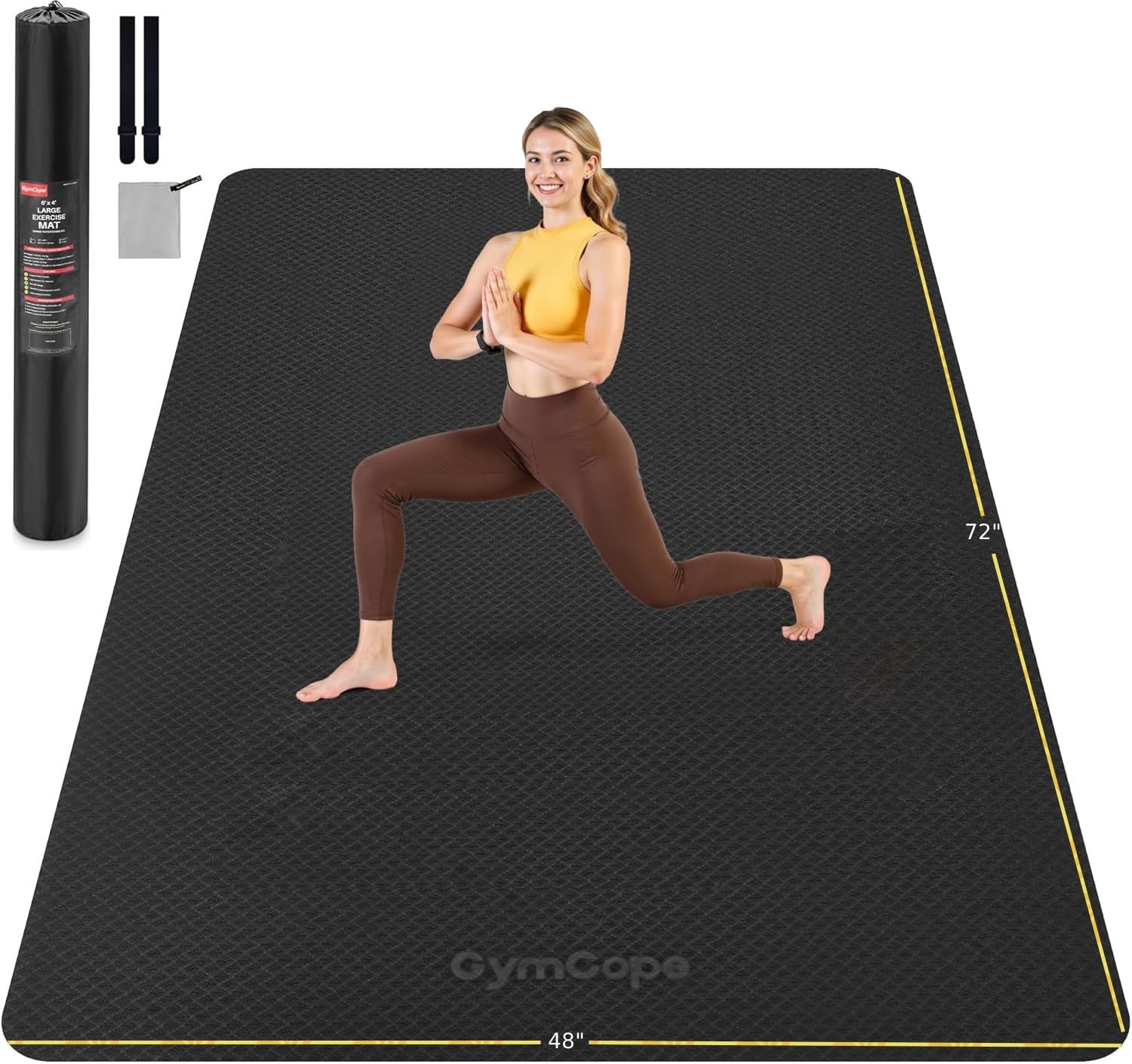 Extra Large Non-Slip Yoga Mat 72″x48″ or 78″x57″, Thick TPE for Home Gym, Pilate