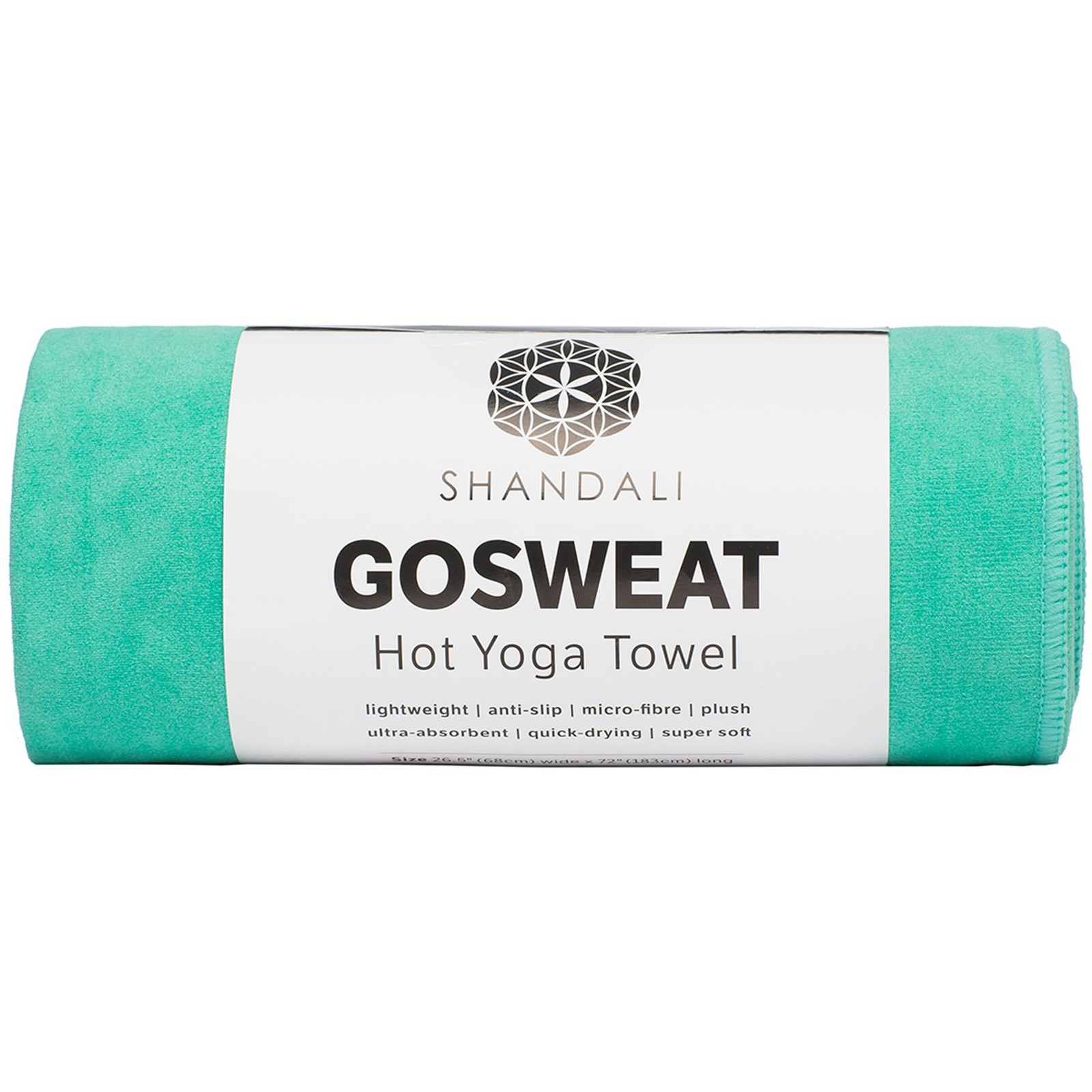 Shandali Hot Yoga Towel – Suede – 100% Microfiber, 72.00″ x 26.50″, Teal