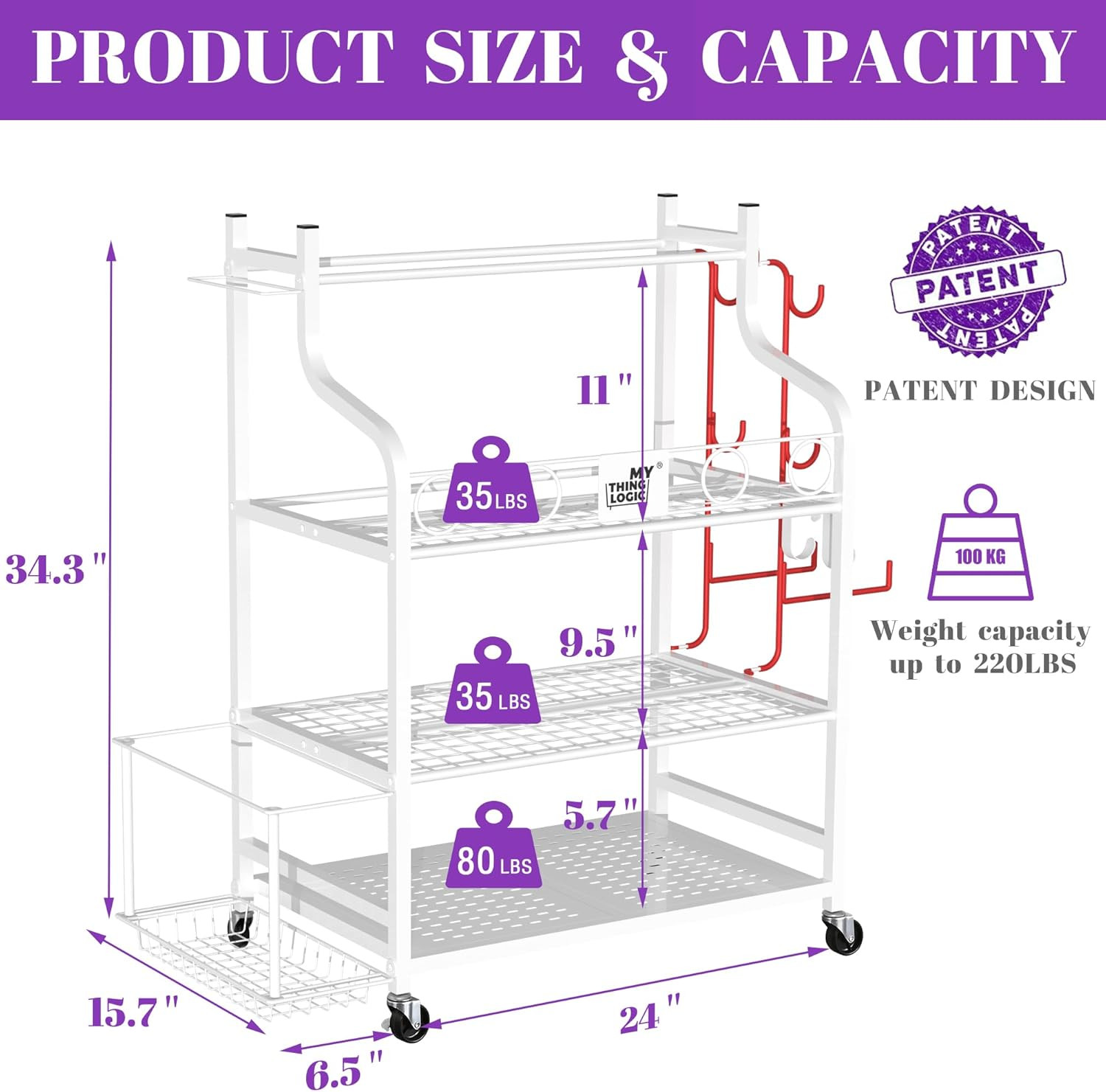 Yoga Mat Storage Racks,Home Gym Storage Rack for Dumbbells Kettlebells Foam Roll