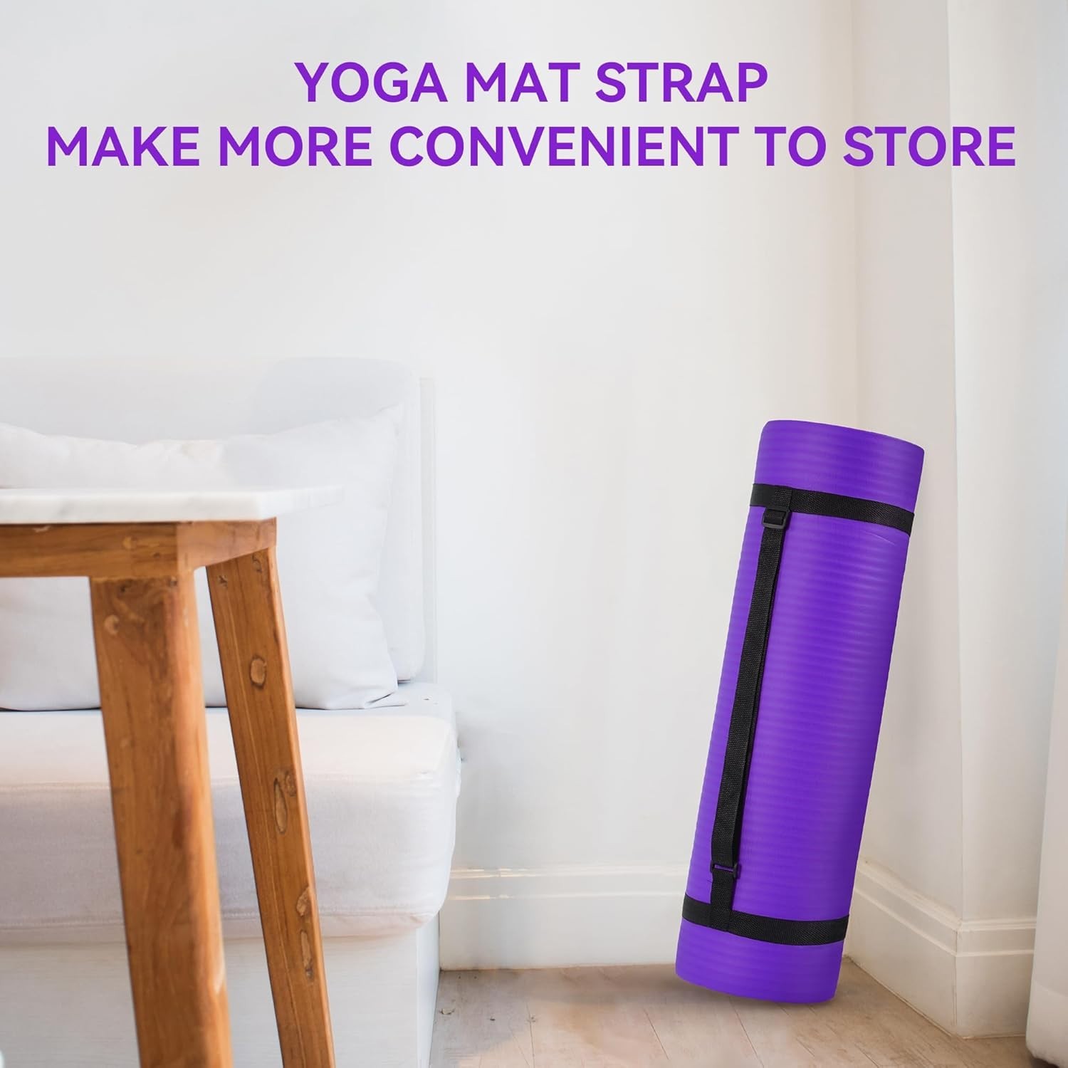 High Density Extra Thick Yoga Mat with Strap – Superior Comfort & Safety