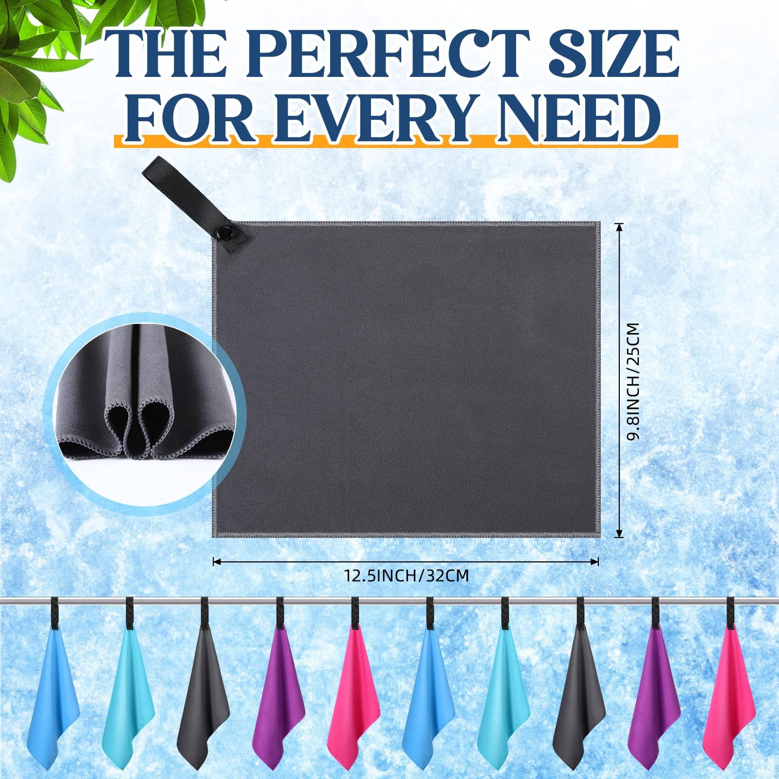 SmoothNovelty 10 Count Quick Dry 12.6×9.9 inches/32×25 cm, 5 Colors