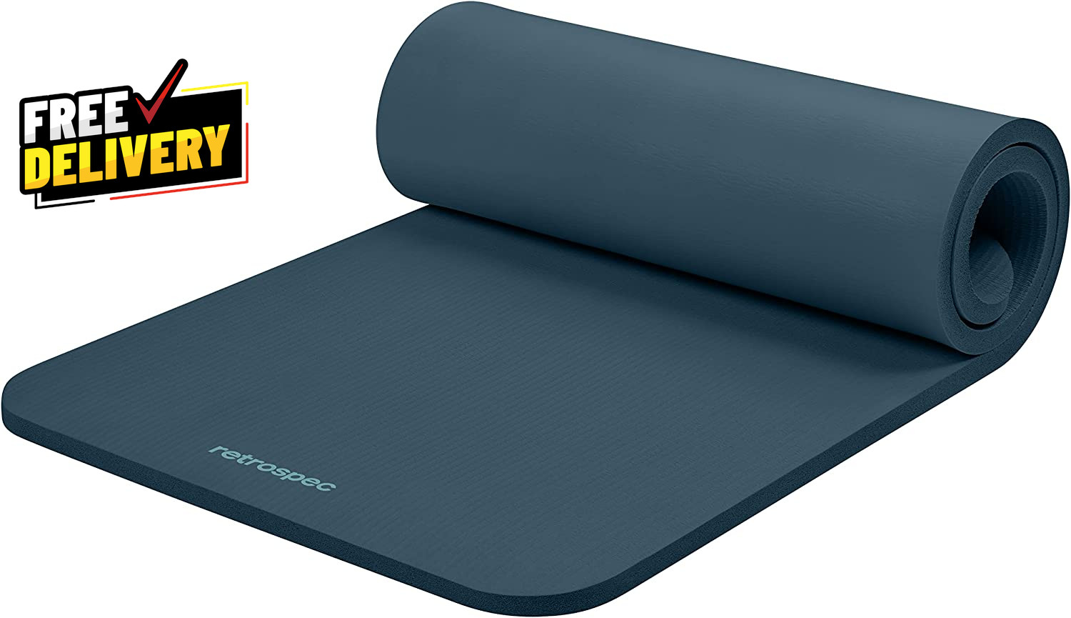 Solana Yoga Mat 1″ Thick Non-Slip w/ Nylon Strap Home Exercise Pilates Fitness