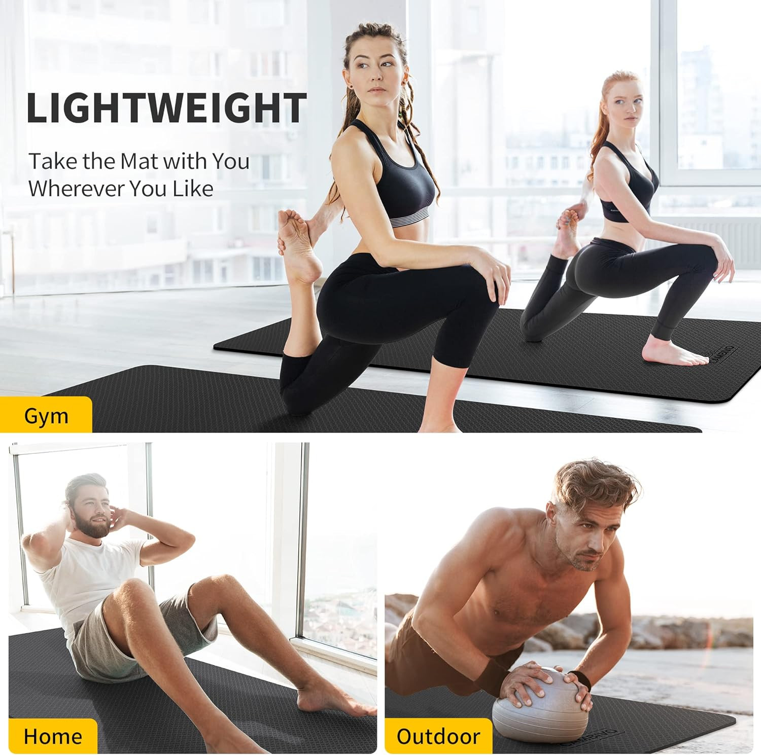 Extra Wide Yoga Mat for Women and Men (72″/84″X 32″X 1/4″) TPE Workout Mat, Non-