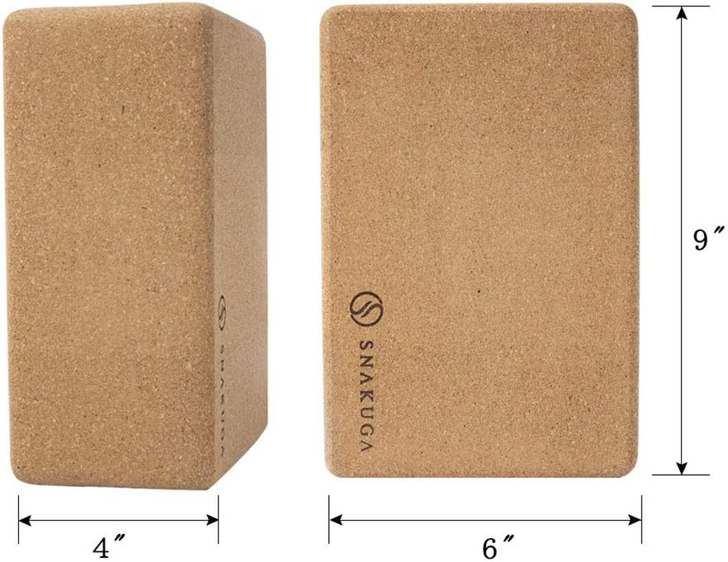 Cork Yoga Block 2 Pack for Pilates, 4” or 3” Non-Slip & High Density Blocks fo
