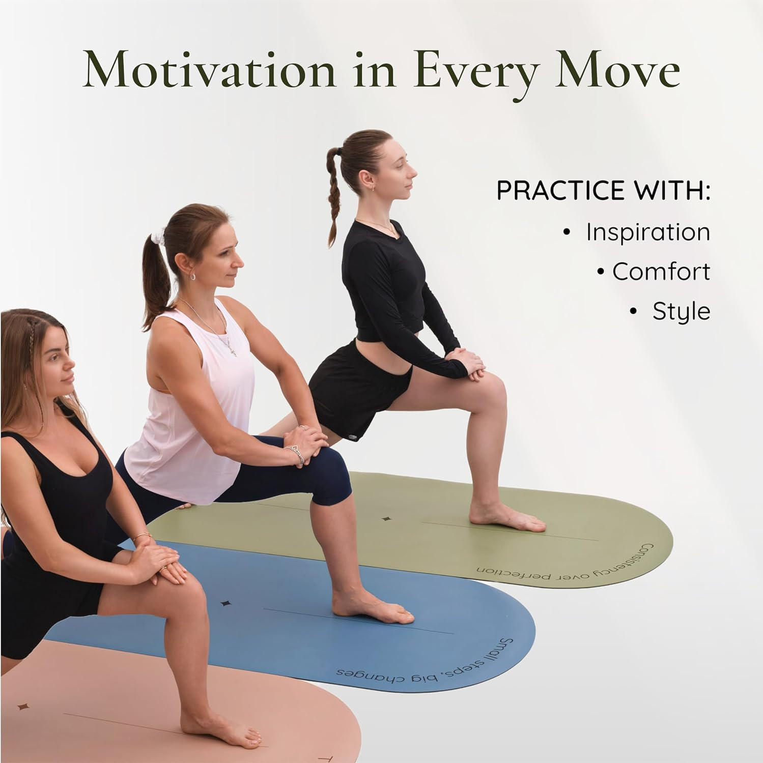 Eco-Friendly Arch Yoga Mat with Non-Slip Grip & Motivational Design