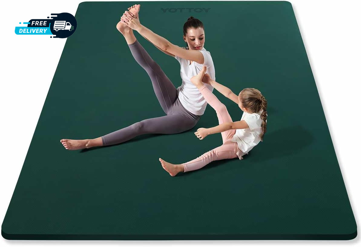 Large Yoga Mat (75 * 52 * 1/2Inch),Extra Wide TPE Exercise Mat,Non-Slip Workout