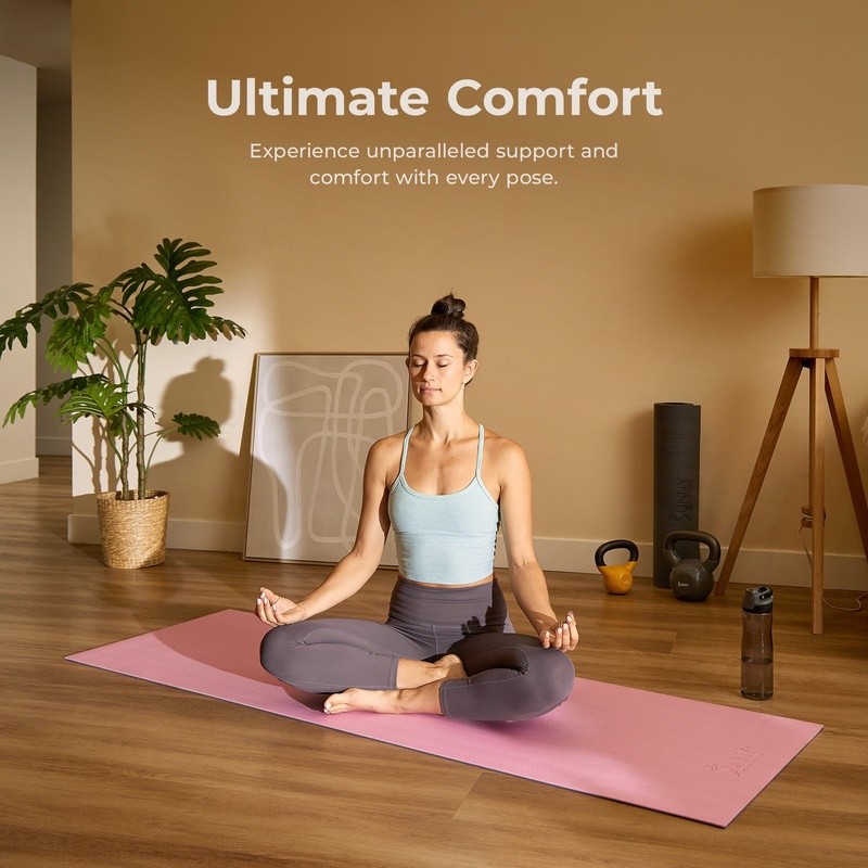 High-Density Non-Slip Yoga Mat Thick Sweat-Resistant W/ Free App Access New