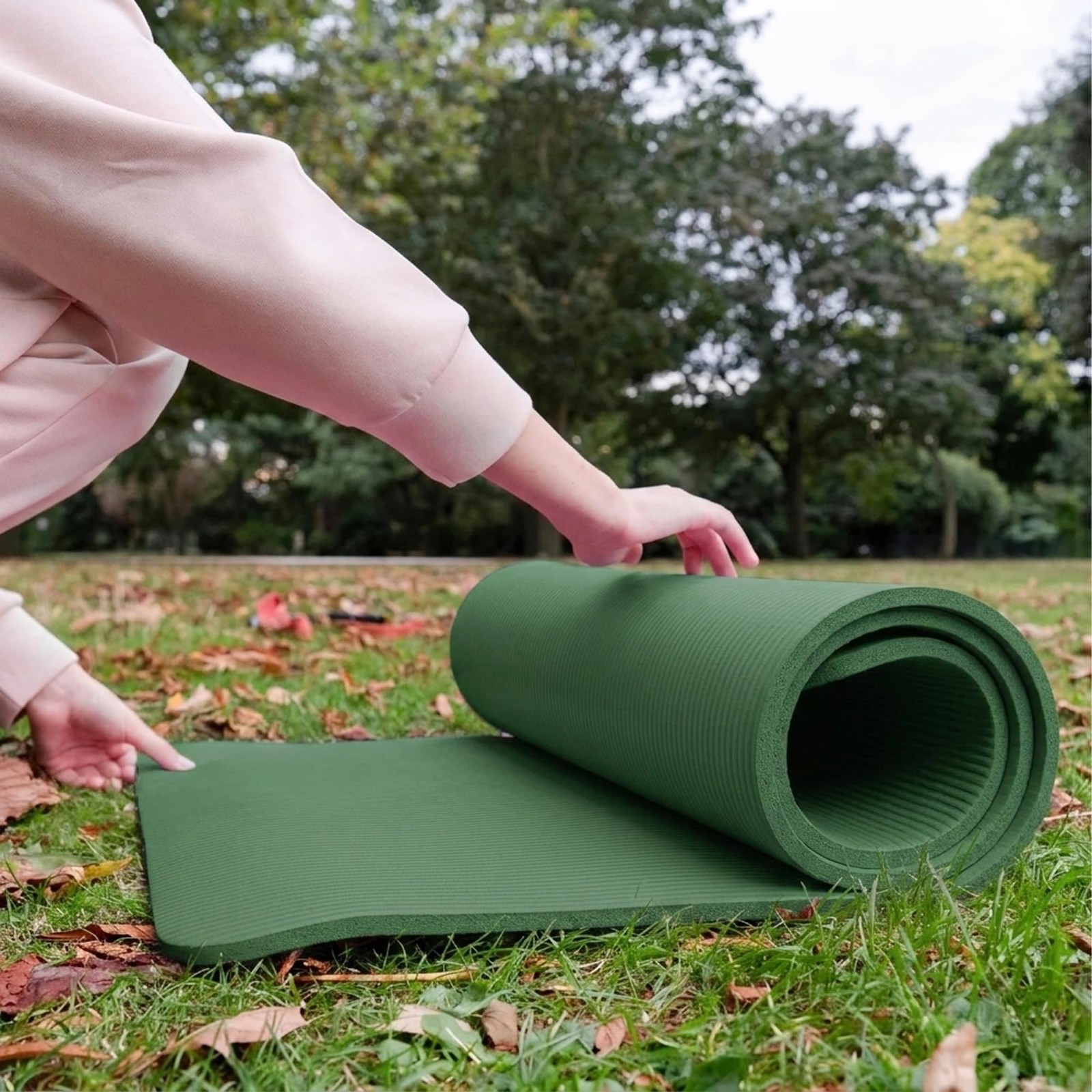 Extra Thick 1-Inch Yoga Mat – High Density, Anti-Tear, Carrying Strap, Multi Col