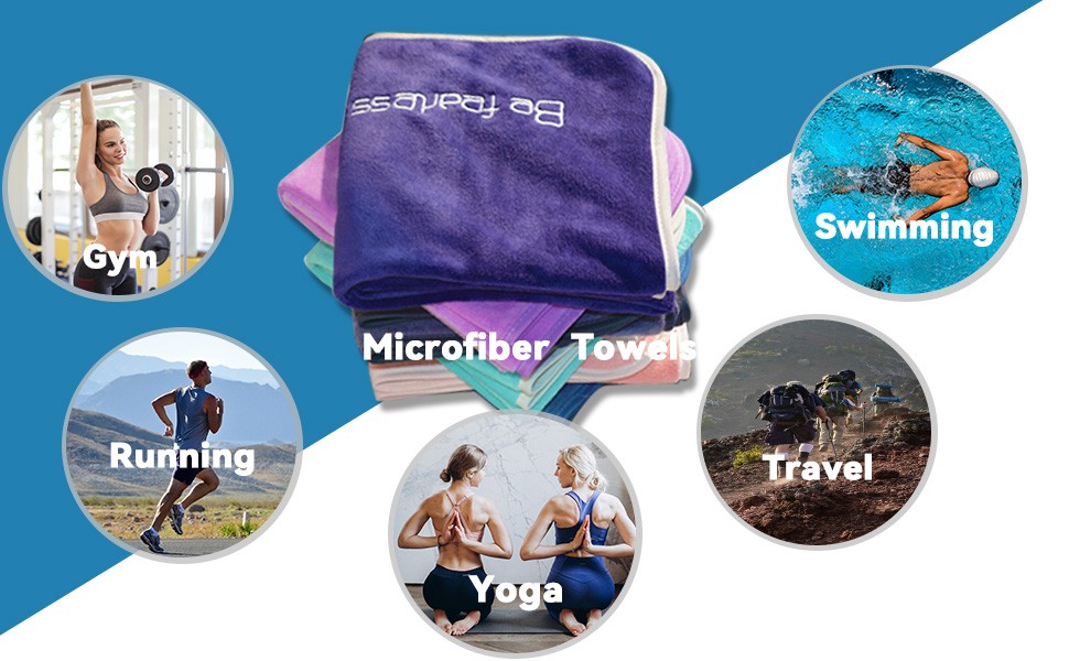 Microfiber Gym Towels Bigger Size Super Soft for Exercise Fitness, Sports,
