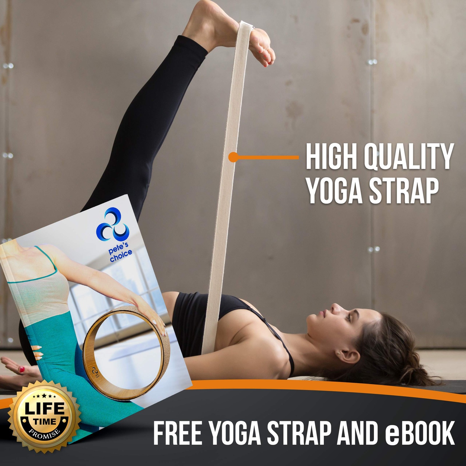 Deluxe Cork Yoga Wheel Set – Cork Wheel + 2 Blocks + Strap + Exercise Guide. …