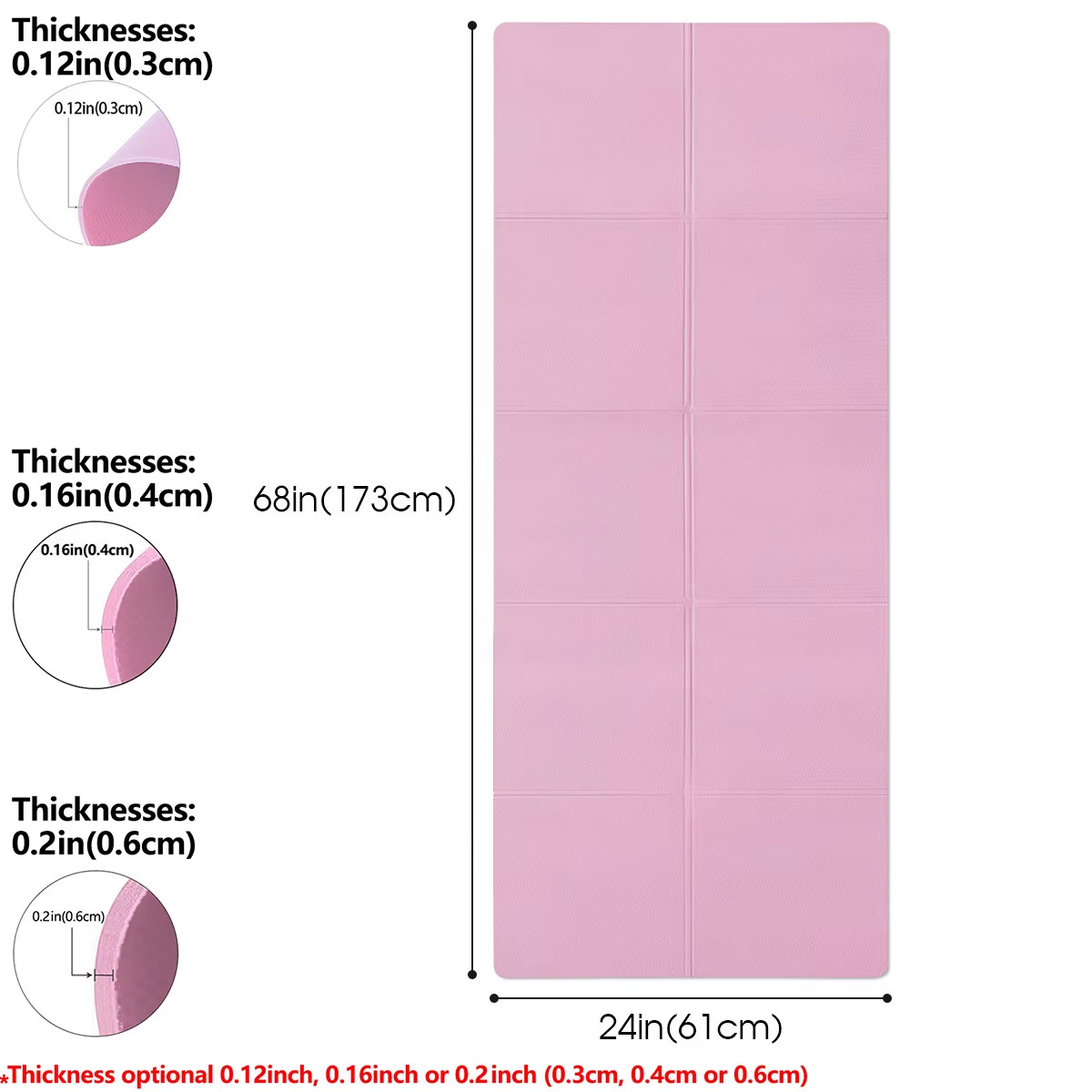 Yoga Mat Pilates Fitness Mat 3/4/6Mm Thicknes Non Slip Yoga Cushion Travel Fitne
