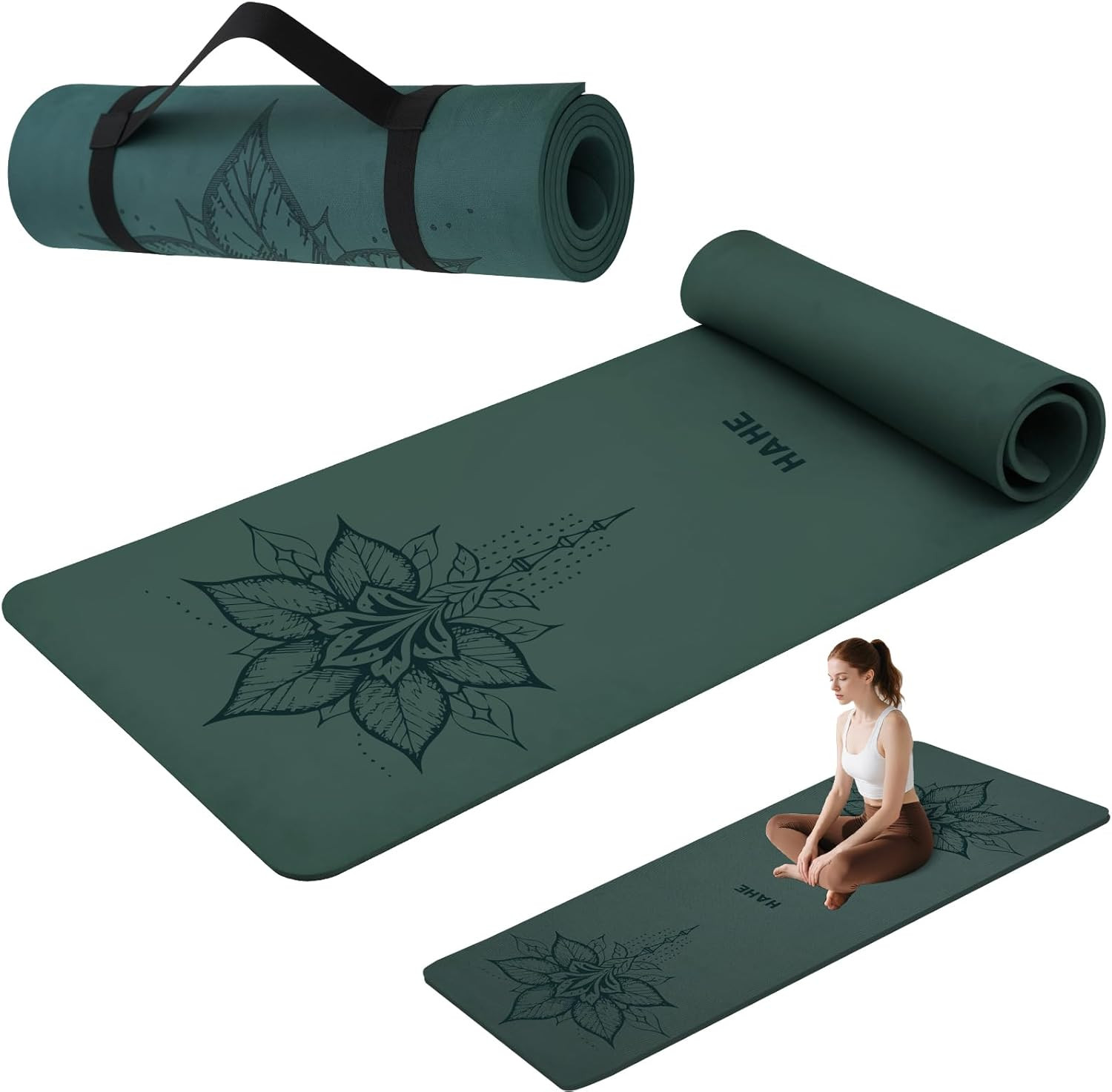 Yoga Mat Thick (8MM,1/3″), Eco-Friendly POE Non Slip Yoga Mat, High Rebound & Sh