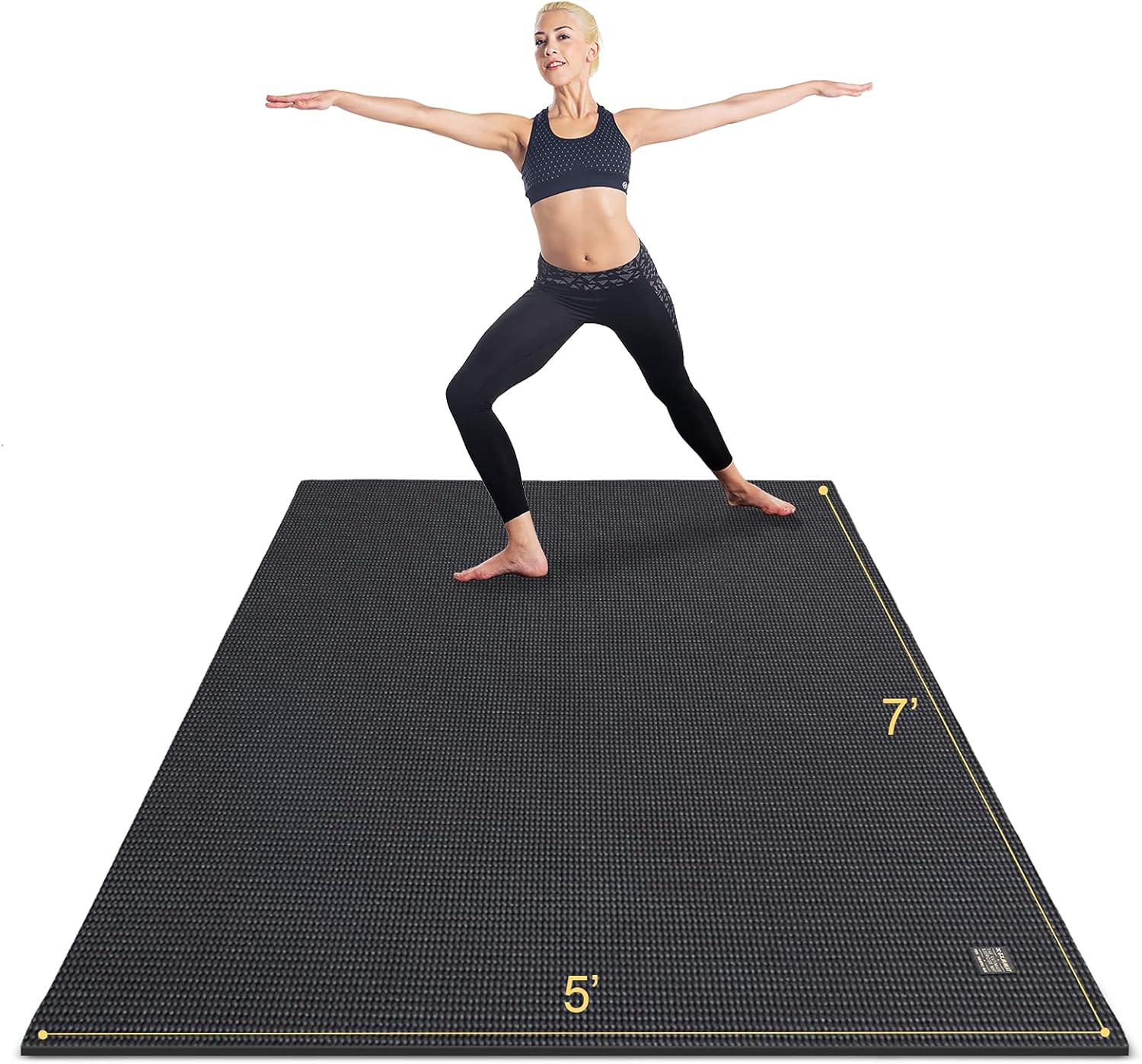 Large Yoga Mat 6’X4’/6’X6’/7’X5′(7Mm/9Mm), Extra Thick Workout Mats for Home Gym