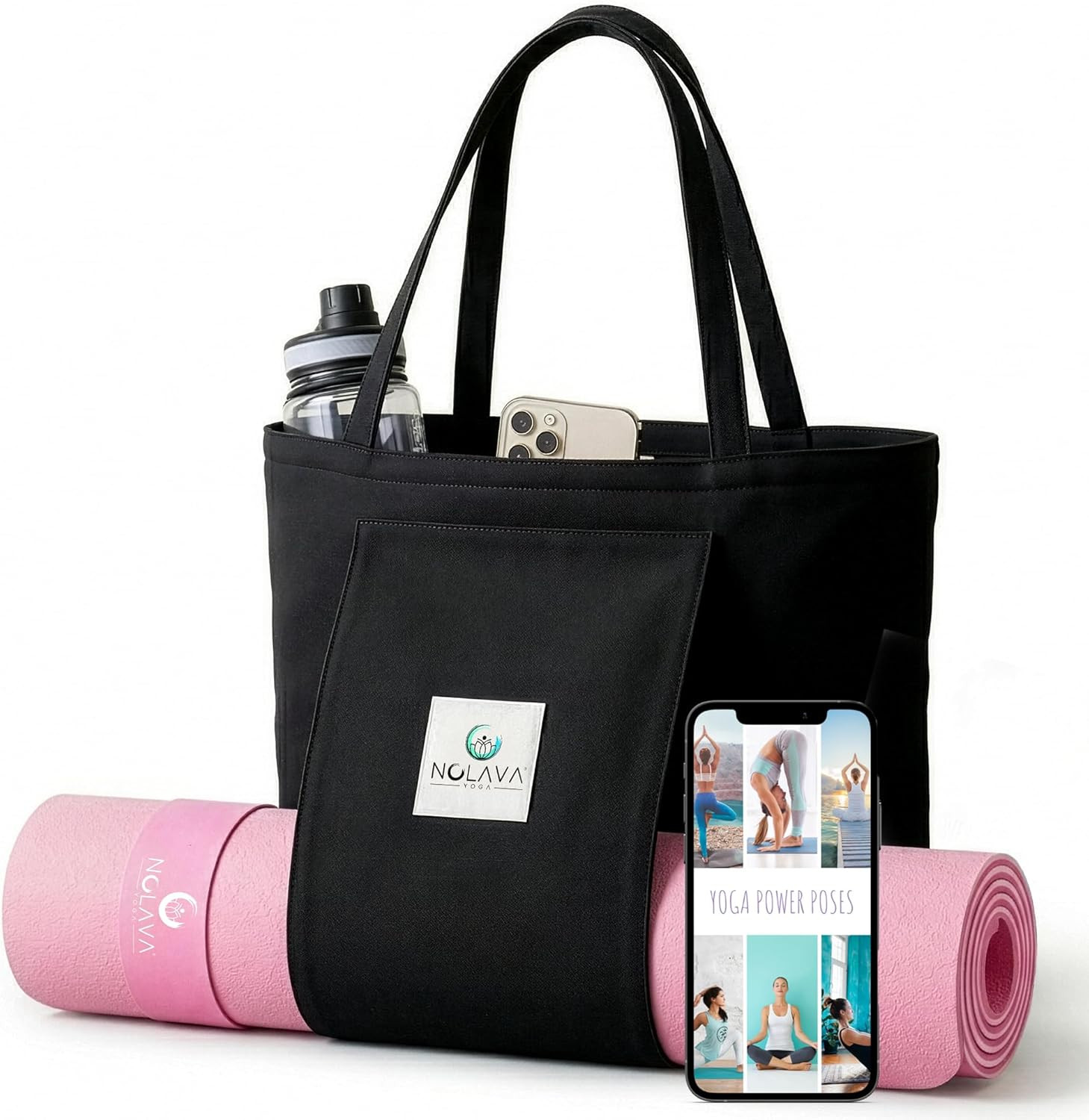 Nolava Non-Slip Yoga Mat & Tote Bag – 72″ x 24″, Perfect for Home & Studio