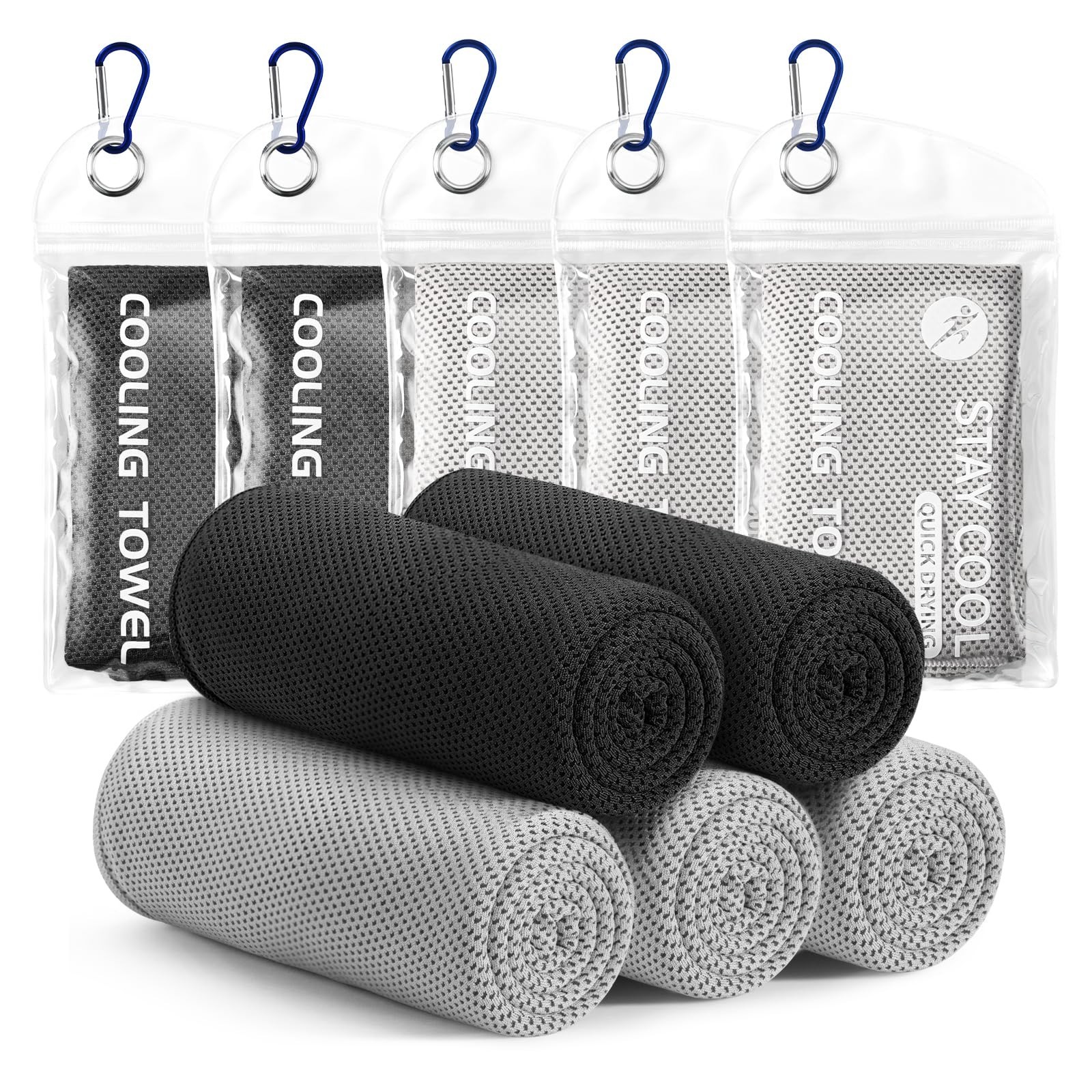 Cooling Towels – 5 Pack Gym Towels, Gym Towels for Working Out, Yoga Towel, Q…