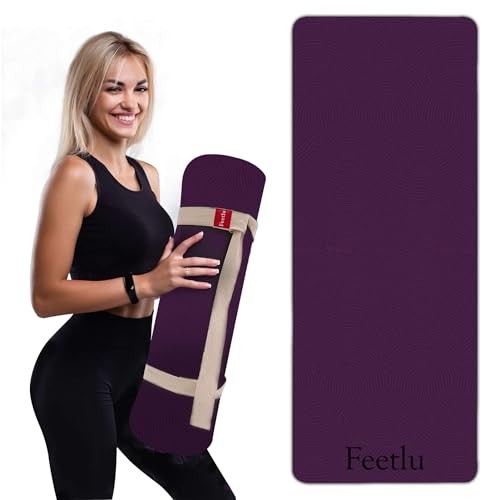 Extra Thick 12mm Exercise Mat – Non-Slip, Joint-Friendly & Cushioned Purple